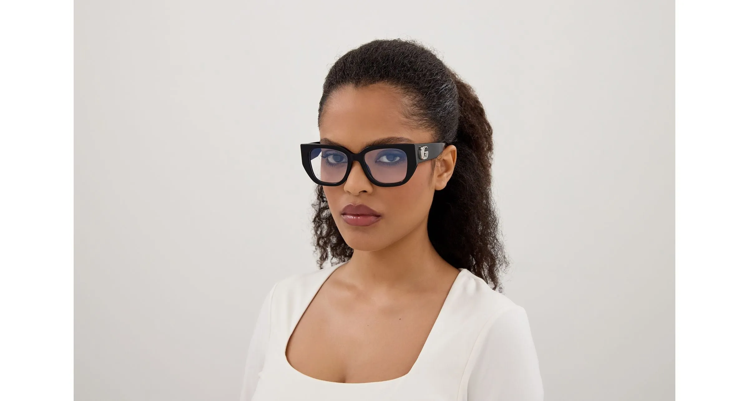 Gucci GG1952O 001 Montature da vista Acetato Nero Trasparente Farfalla - immagine 4