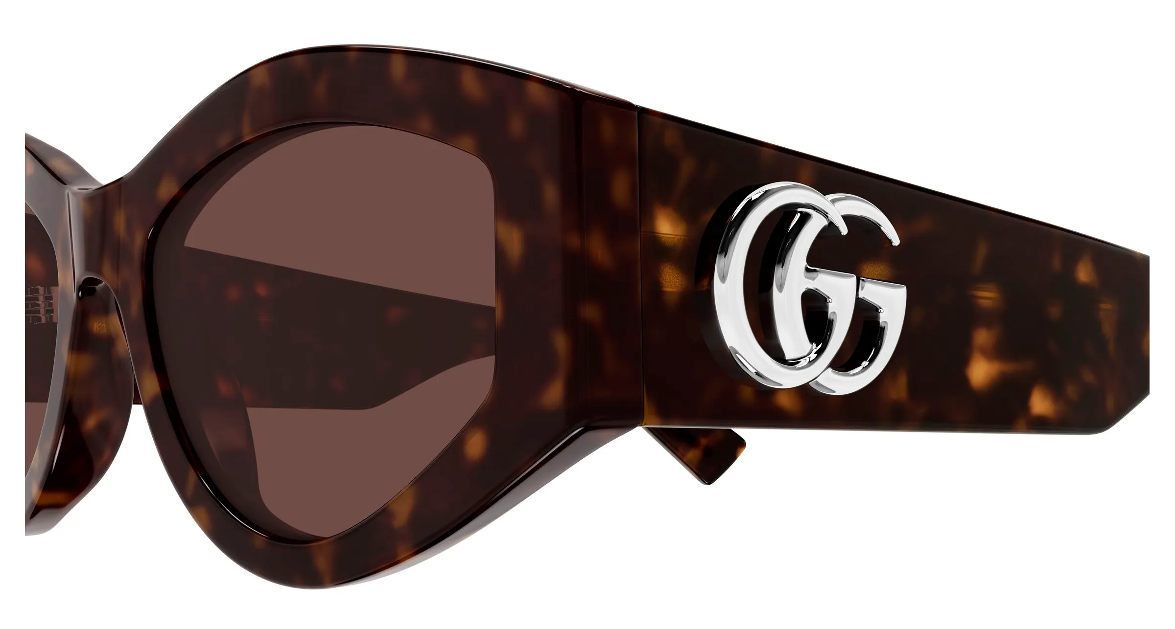 Gucci GG1951S 002 Occhiali da sole Acetato Havana Marrone Geometrica - immagine 3