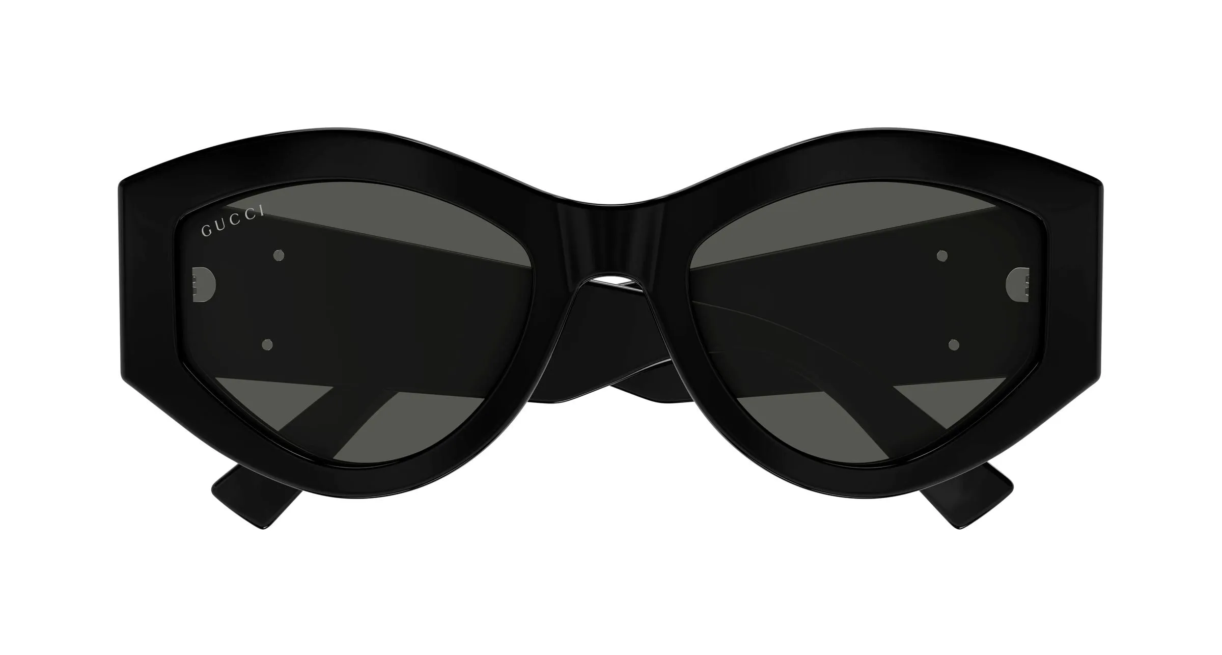 Gucci GG1951S 001 Occhiali da sole Acetato Nero Grigio Geometrica - immagine 2