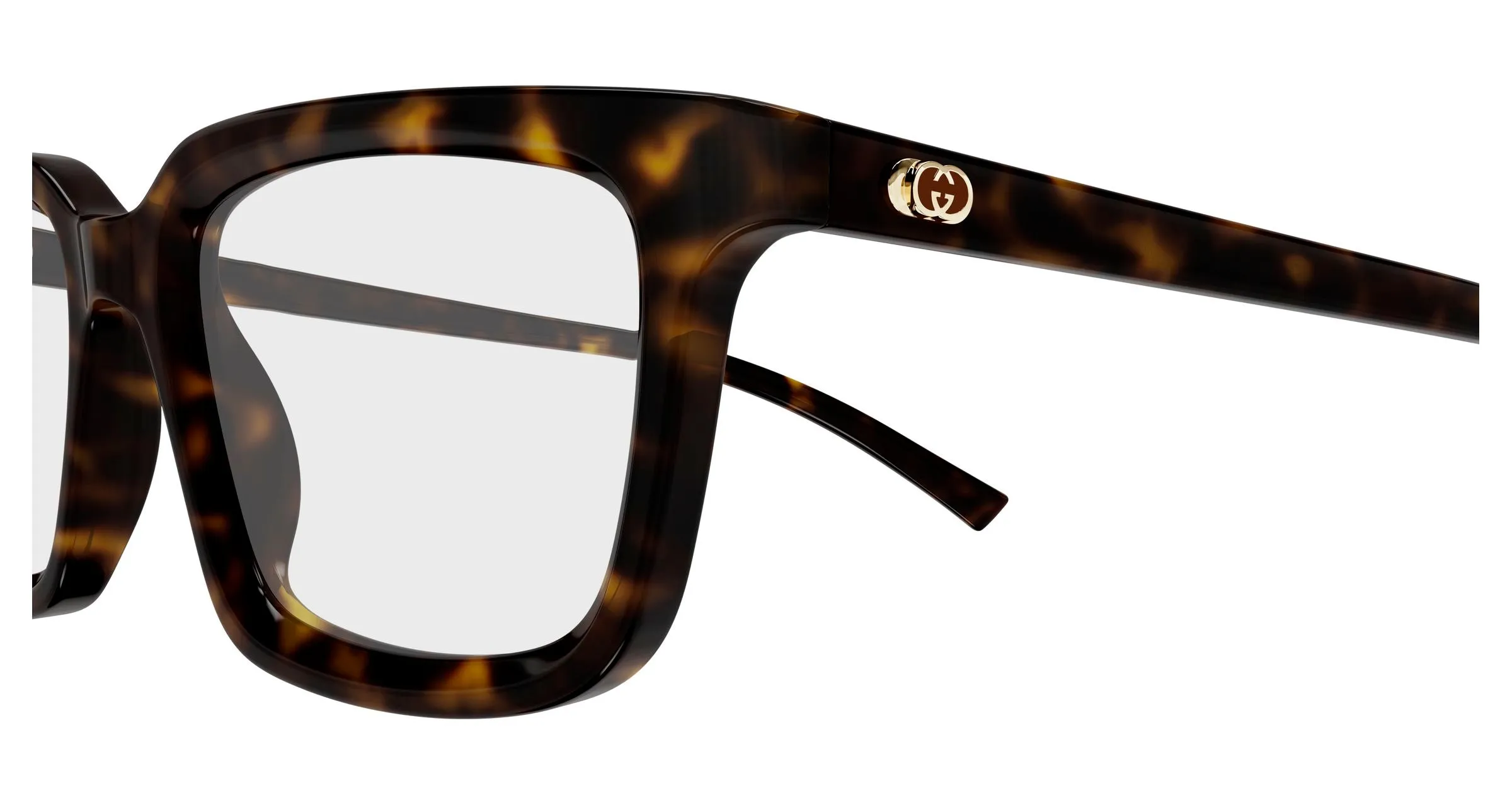 Gucci GG1947O 002 Montature da vista Acetato Havana Trasparente Squadrata - immagine 3