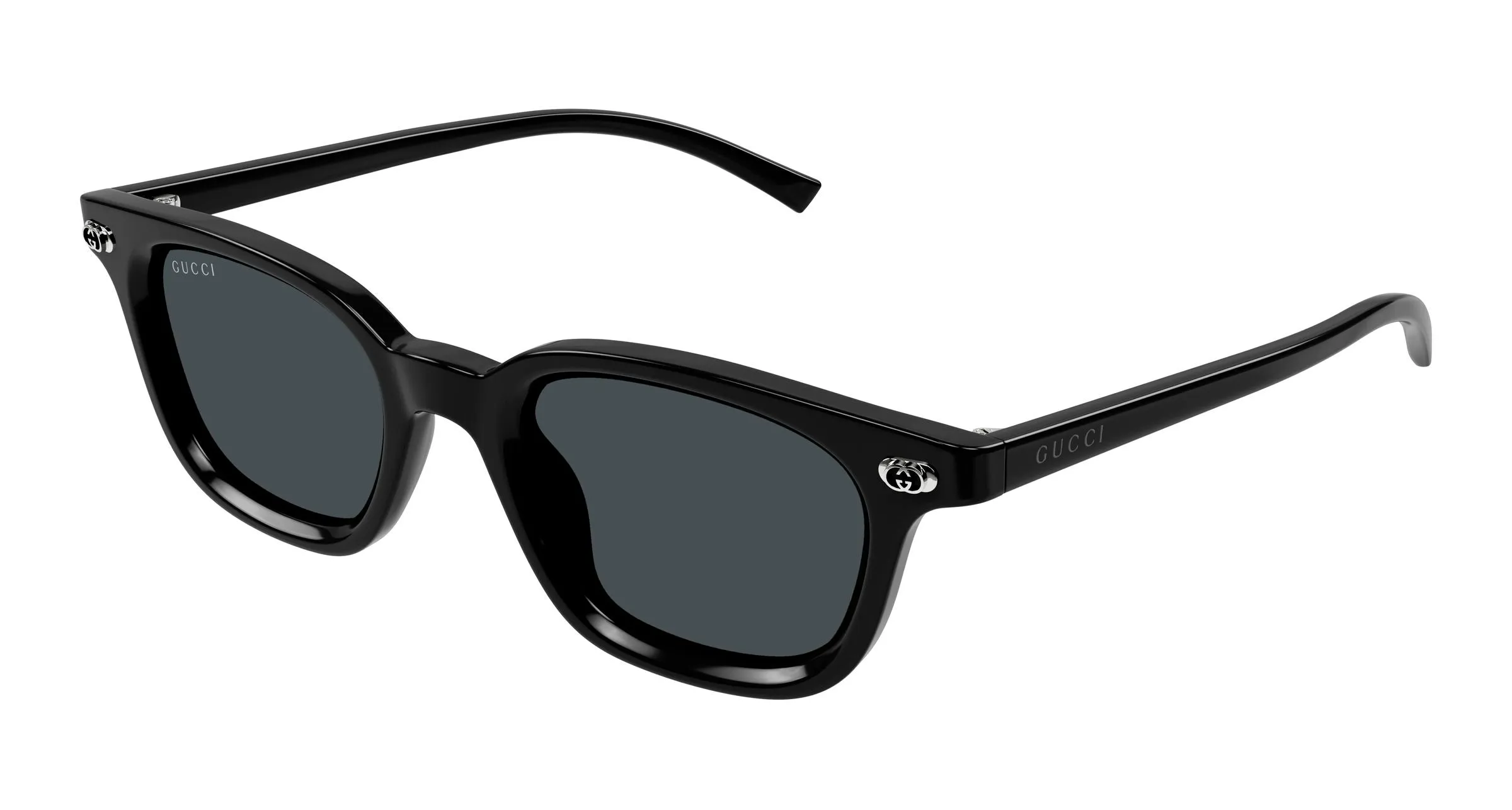 Gucci GG1946S 001 Occhiali da sole Acetato Nero Grigio Rotonda - immagine 1