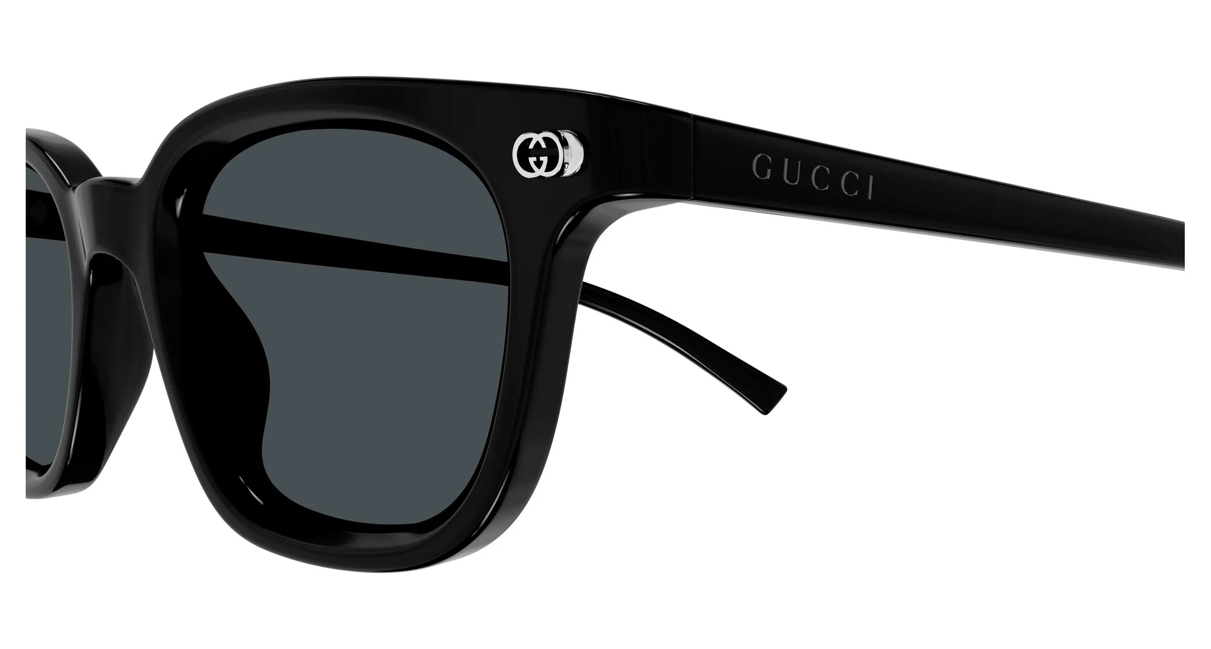 Gucci GG1946S 001 Occhiali da sole Acetato Nero Grigio Rotonda - immagine 3