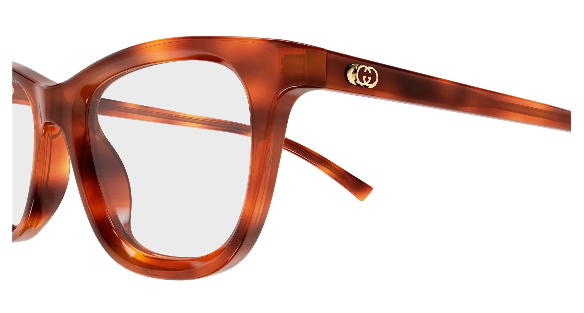 Gucci GG1945O 002 Montature da vista Acetato Havana Trasparente Cat Eye - immagine 3