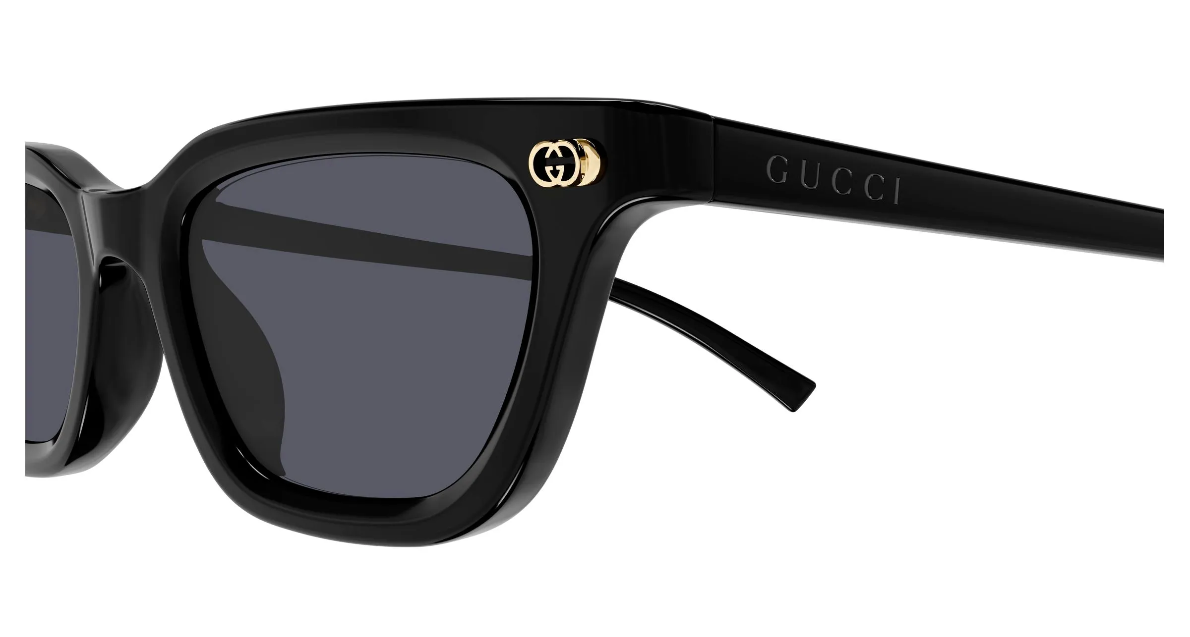 Gucci GG1944S 001 Occhiali da sole Acetato Nero Grigio Cat Eye - immagine 3