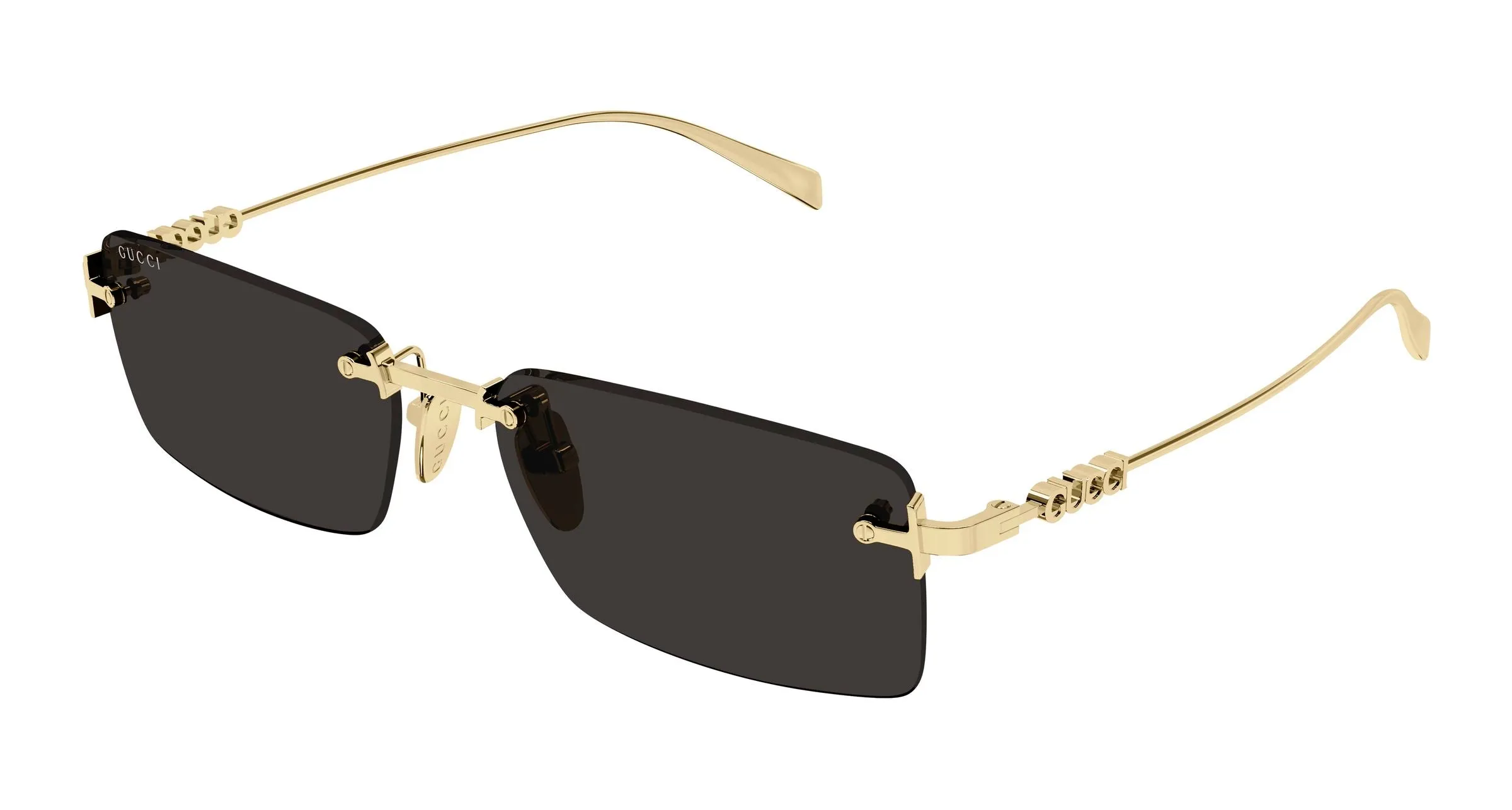Gucci GG1941S 001 Occhiali da sole Metallo Oro Grigio Squadrata - immagine 1