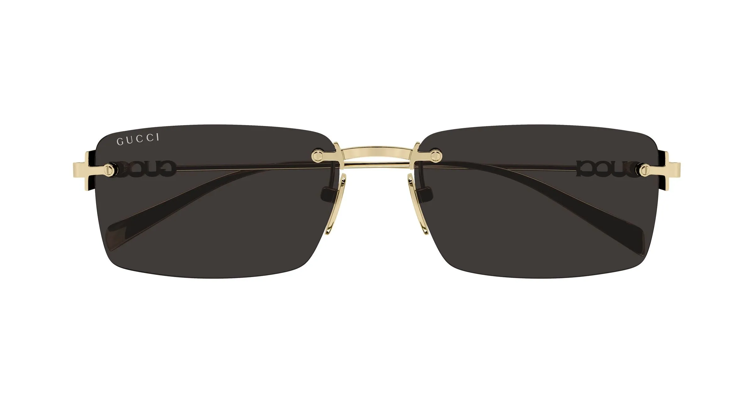 Gucci GG1941S 001 Occhiali da sole Metallo Oro Grigio Squadrata - immagine 2