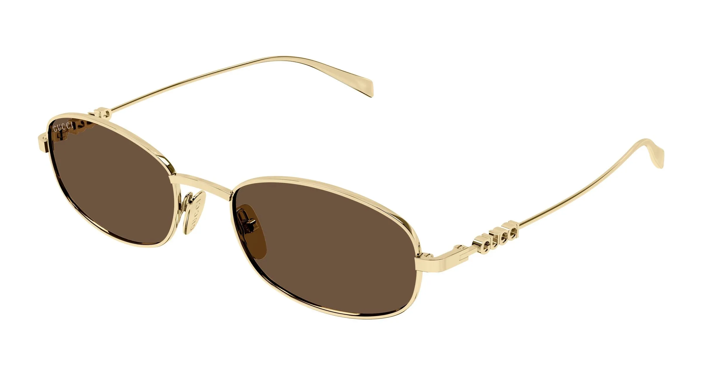 Gucci GG1940S 002 Occhiali da sole Metallo Oro Marrone Rotonda - immagine 1