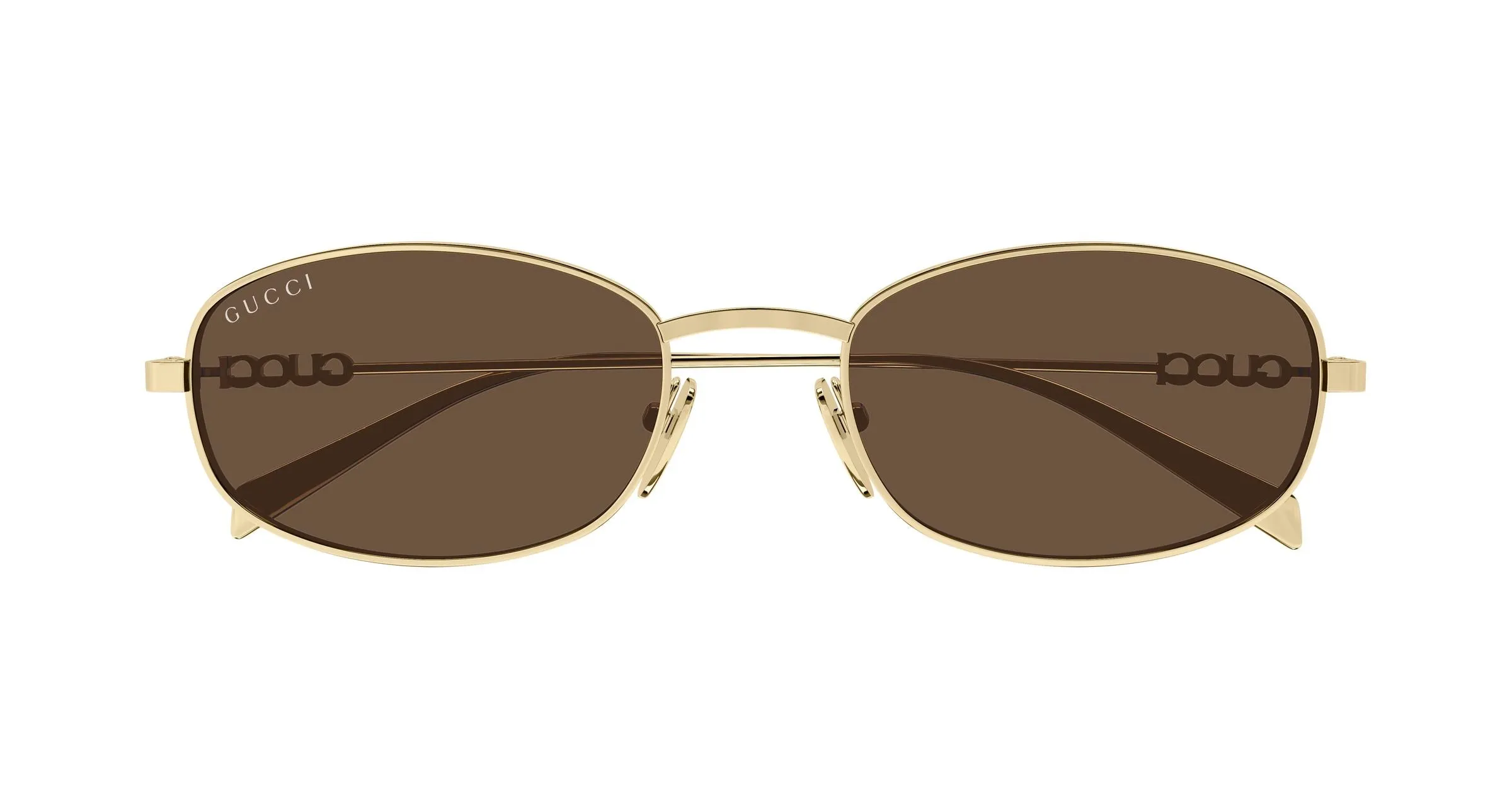 Gucci GG1940S 002 Occhiali da sole Metallo Oro Marrone Rotonda - immagine 2