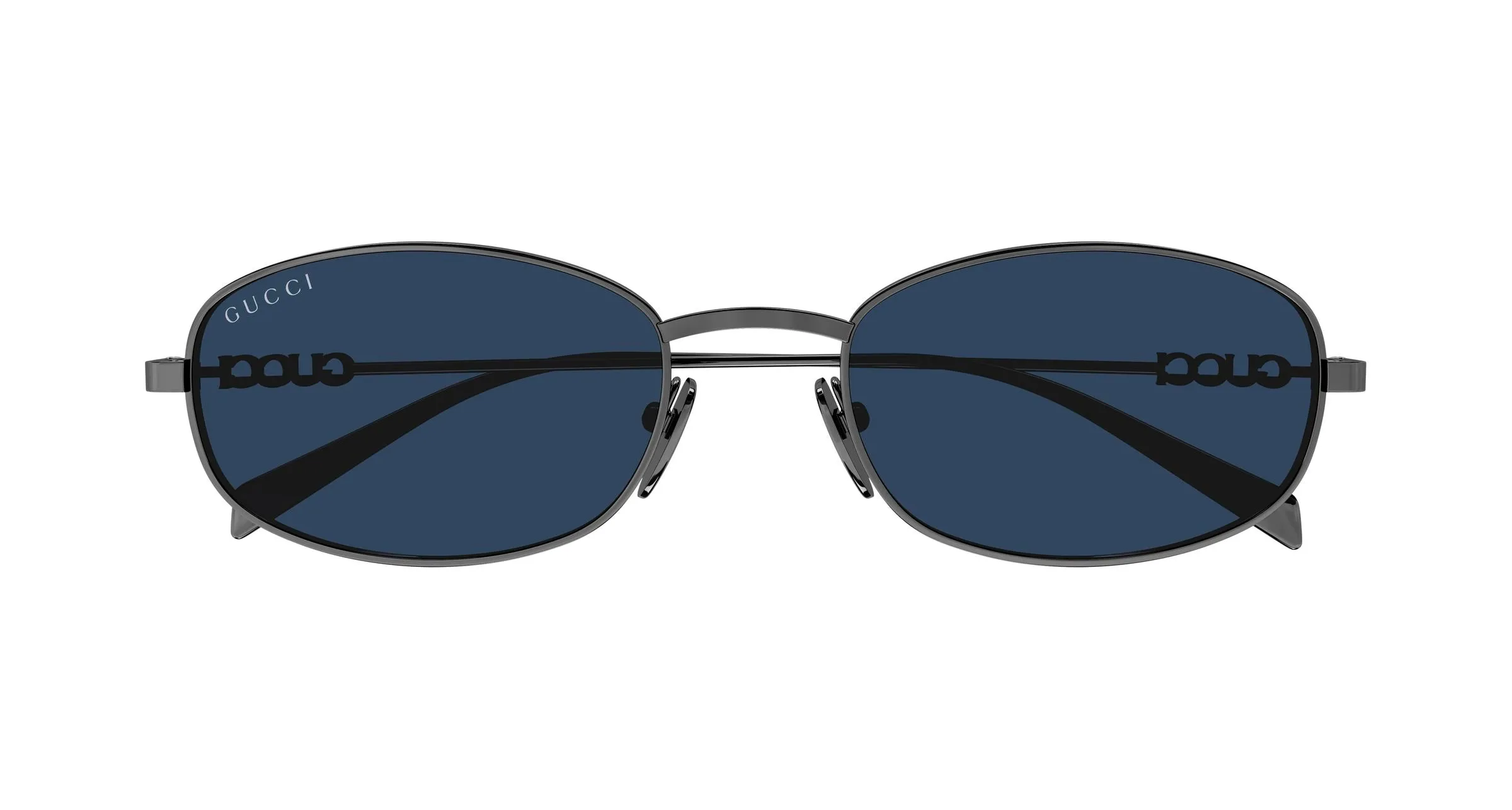 Gucci GG1940S 001 Occhiali da sole Metallo Rutenio Blu Rotonda - immagine 2