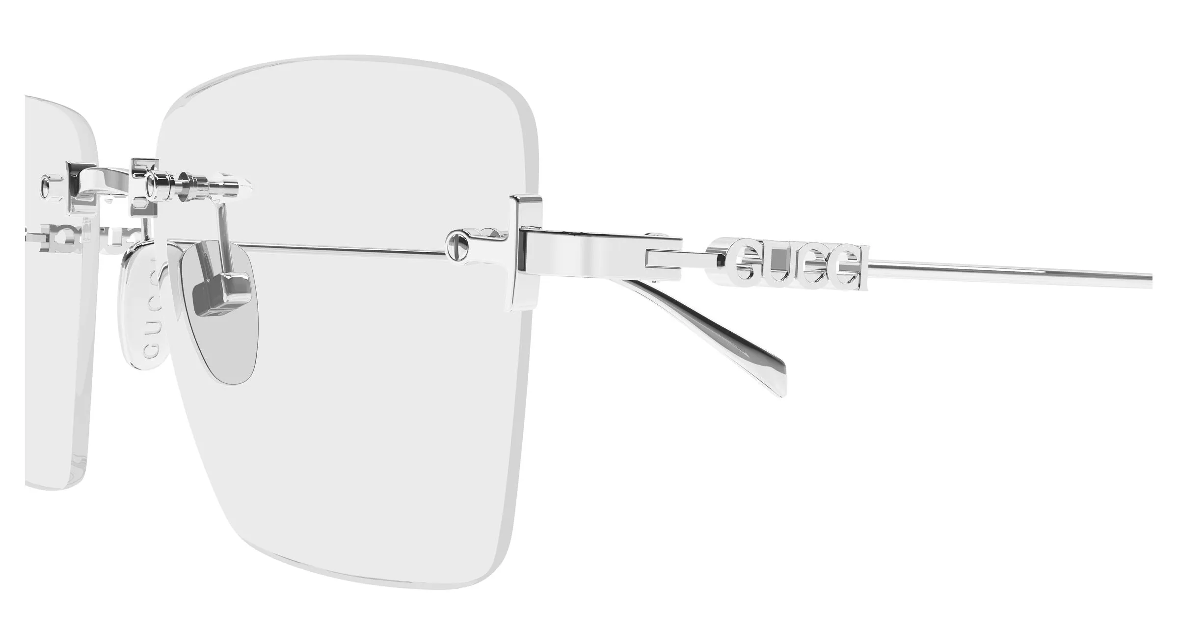 Gucci GG1938O 002 Montature da vista Metallo Argento Trasparente Squadrata - immagine 3