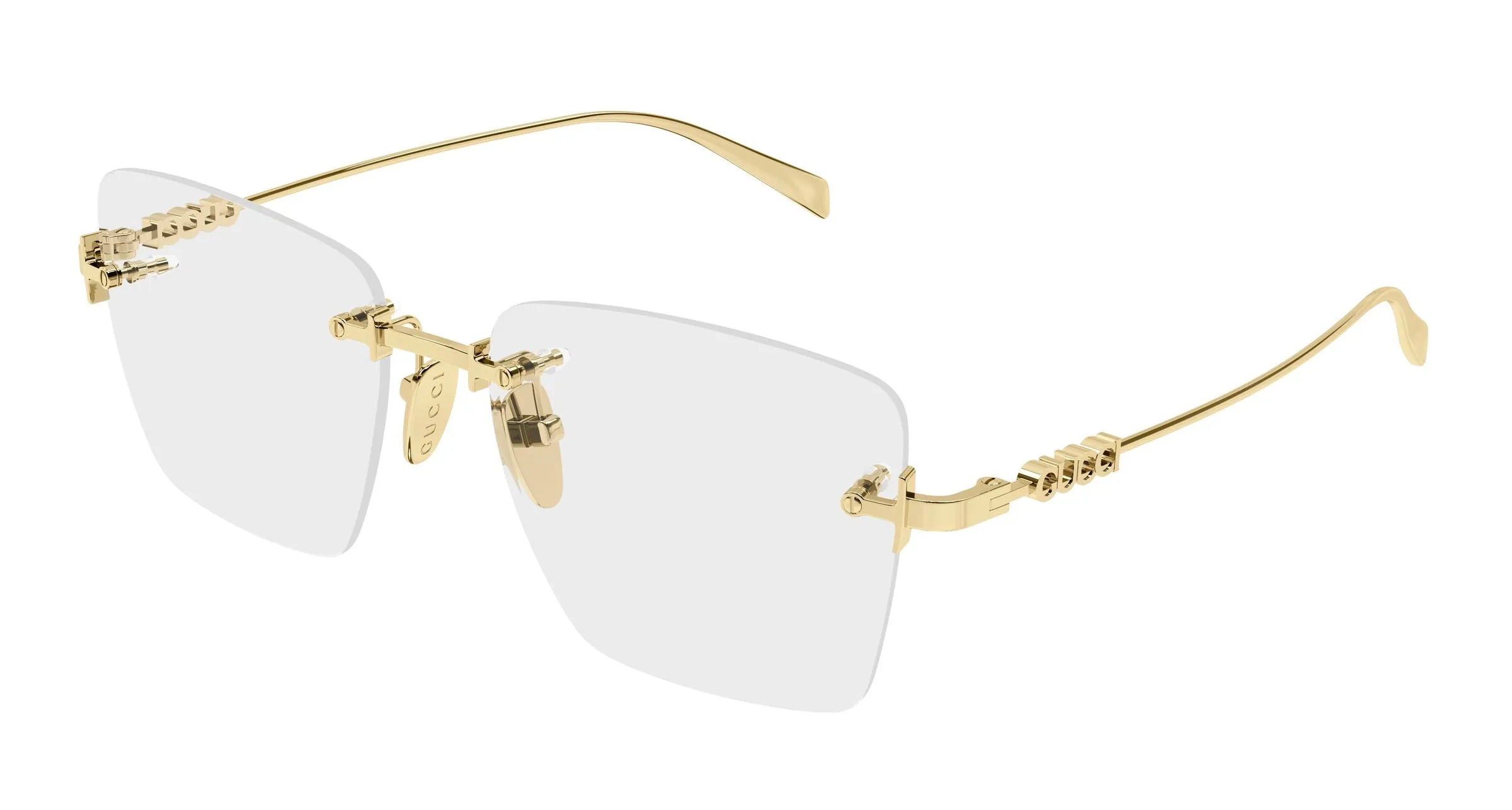 Gucci GG1938O 001 Montature da vista Metallo Oro Trasparente Squadrata - immagine 1