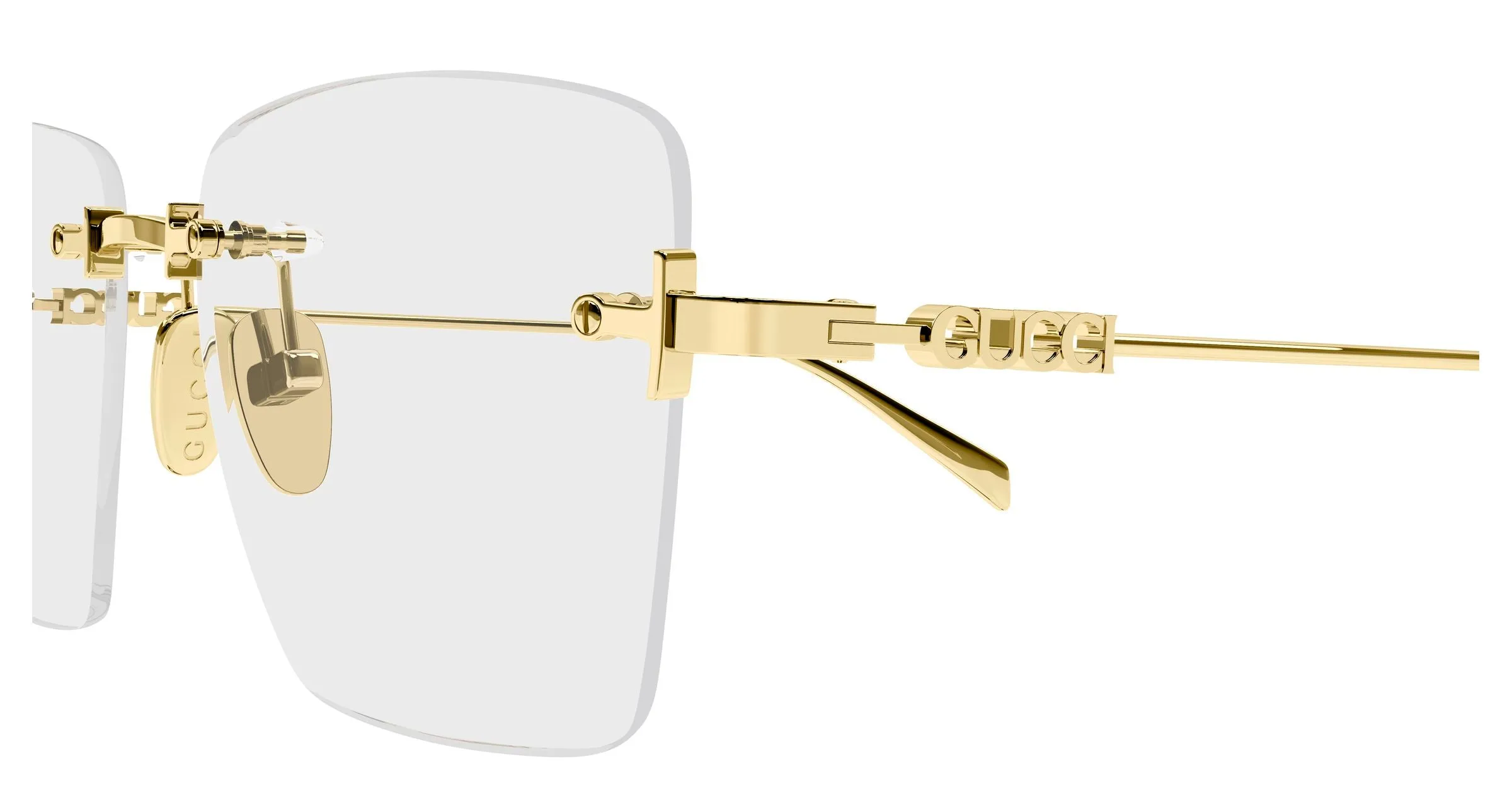 Gucci GG1938O 001 Montature da vista Metallo Oro Trasparente Squadrata - immagine 3