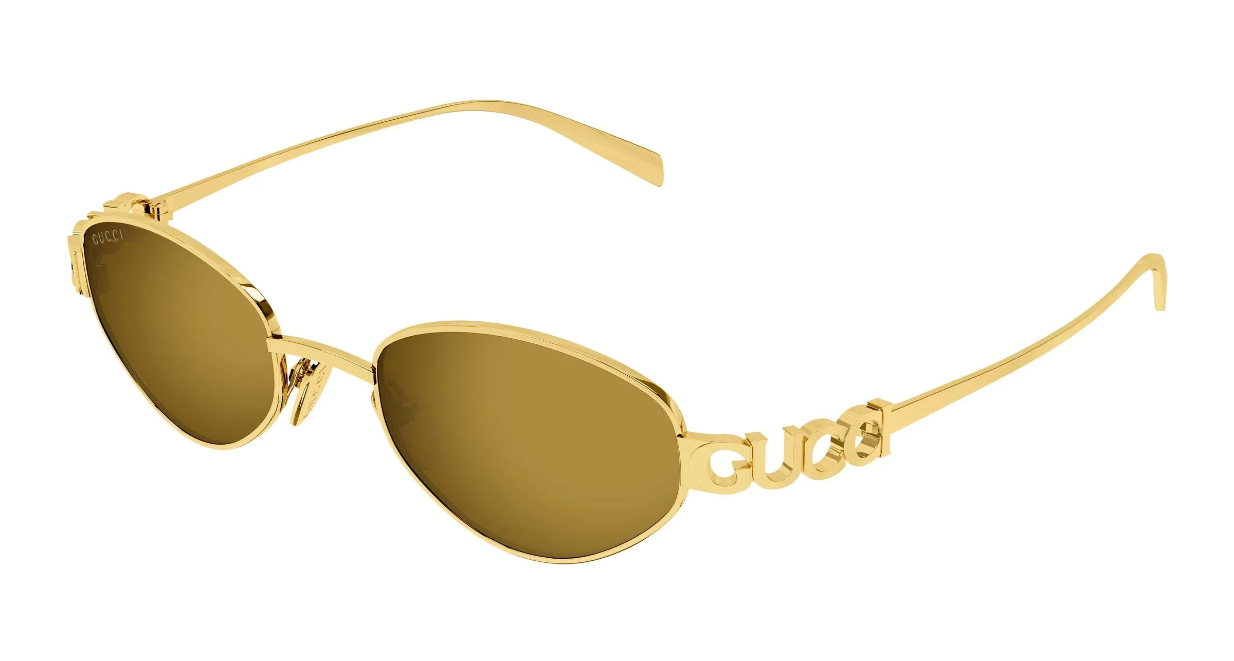 Gucci GG1935S 003 Occhiali da sole Metallo Oro Bronzo Geometrica - immagine 1