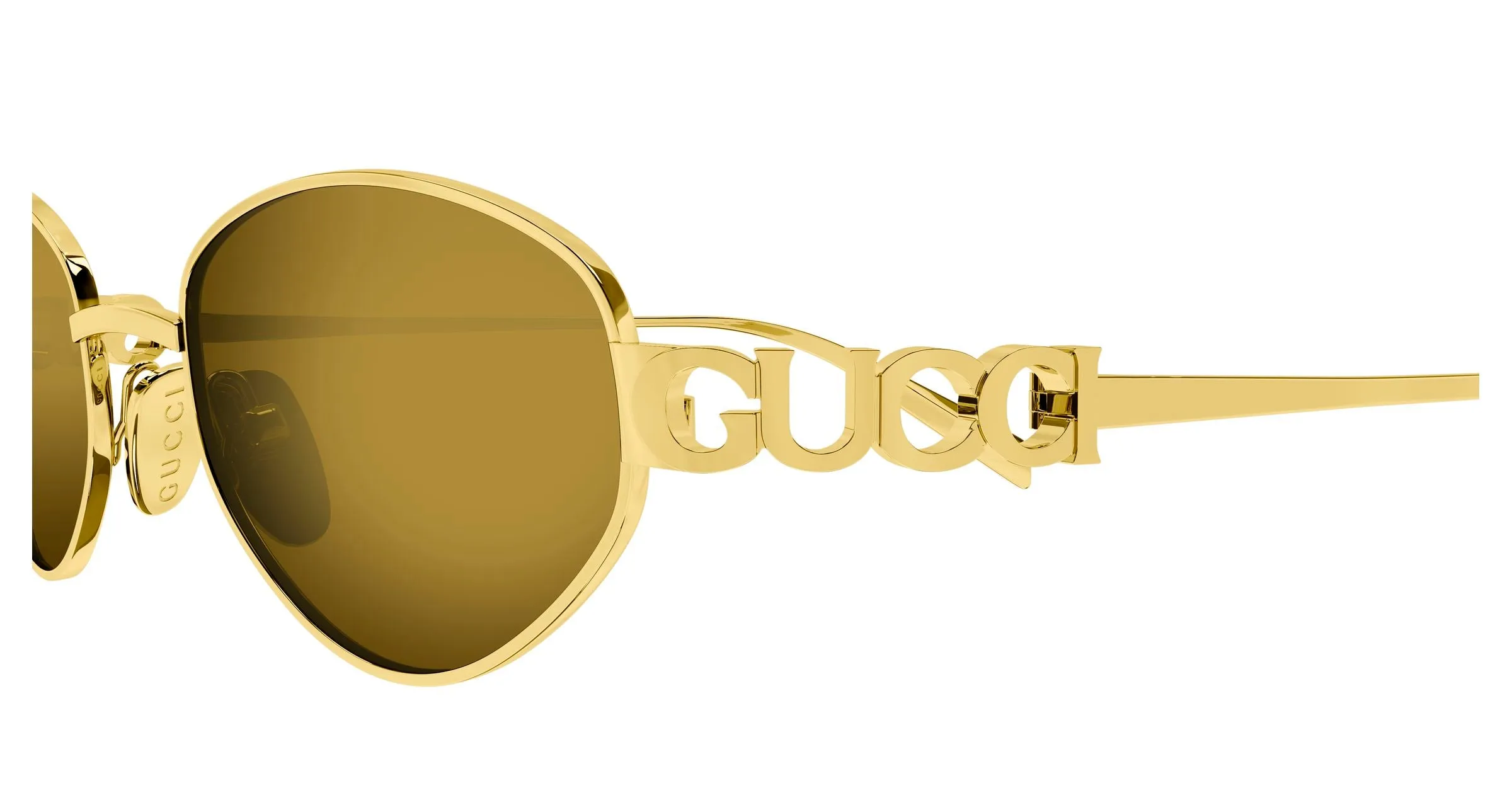 Gucci GG1935S 003 Occhiali da sole Metallo Oro Bronzo Geometrica - immagine 3