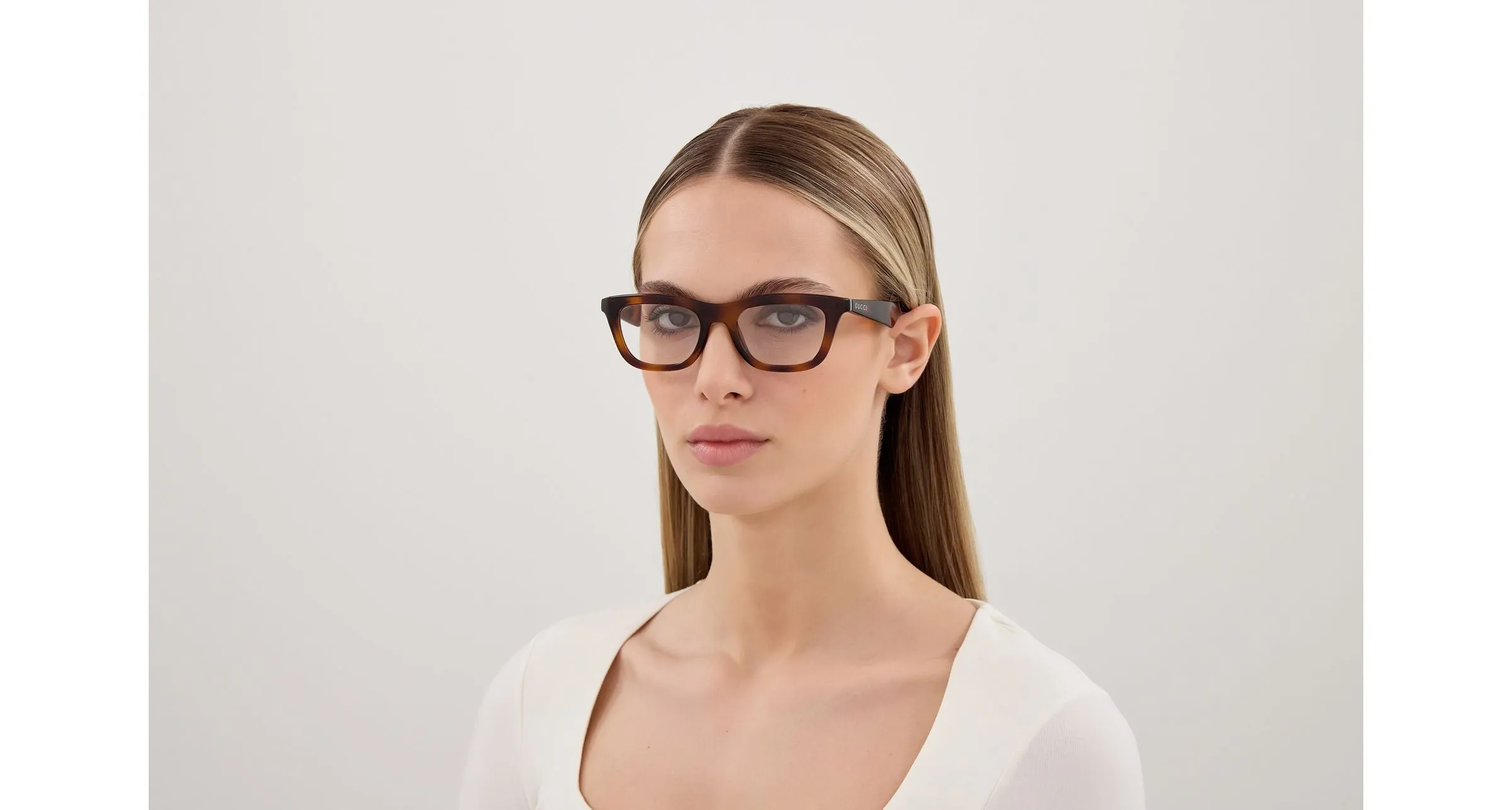 Gucci GG1932O 003 Montature da vista Iniettato Havana Trasparente Cat Eye - immagine 4