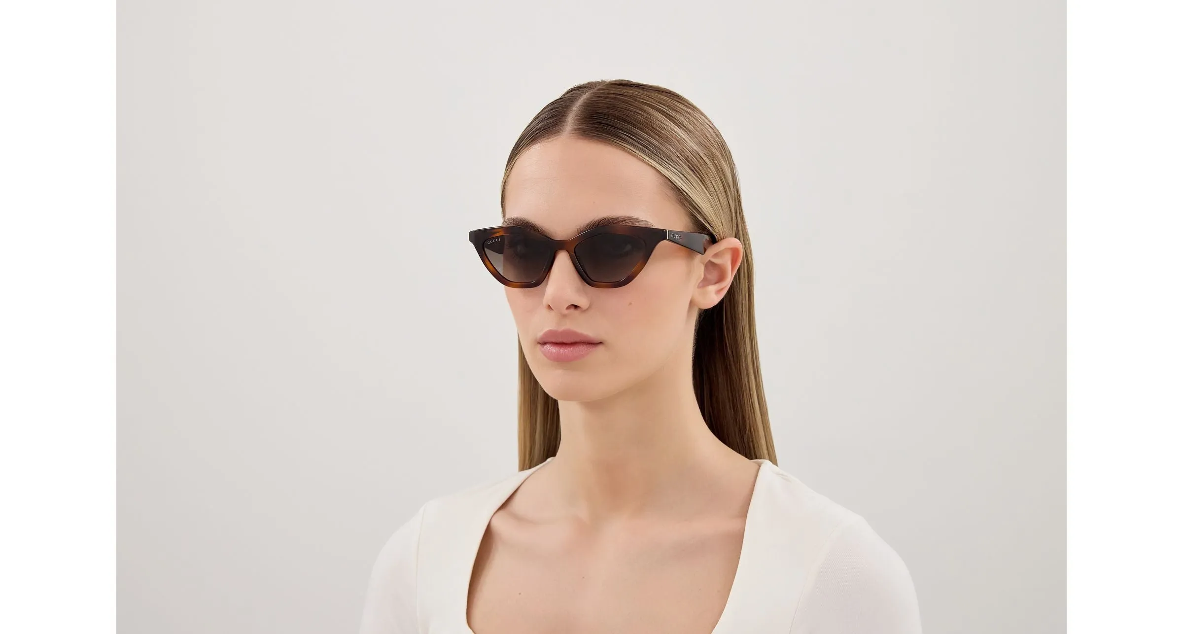 Gucci GG1931S 003 Occhiali da sole Iniettato Havana Grigio Cat Eye - immagine 4