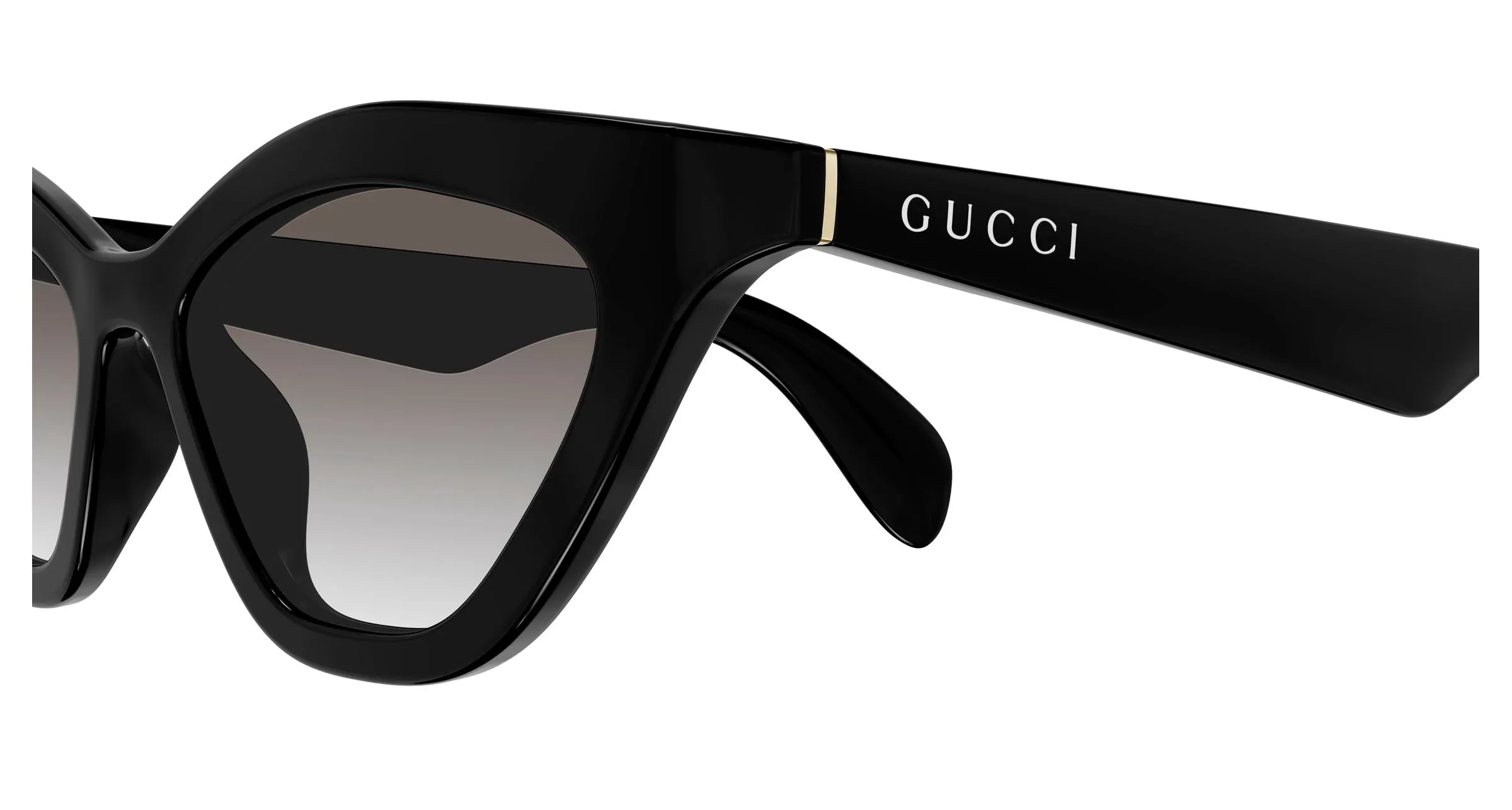 Gucci GG1931S 001 Occhiali da sole Iniettato Nero Fumo Cat Eye - immagine 3