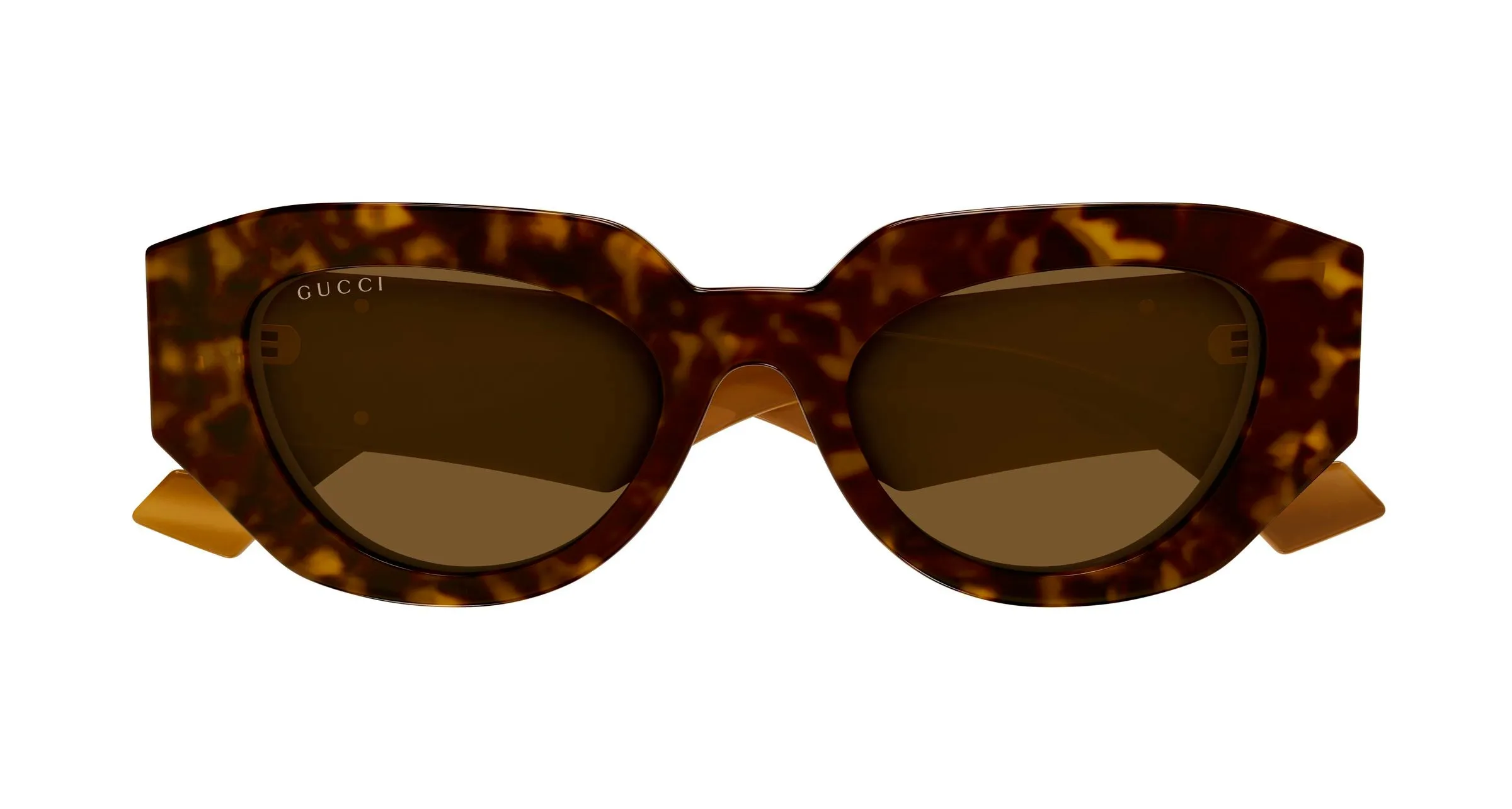 Gucci GG1421S 009 Occhiali da sole Acetato Havana Marrone Geometrica - immagine 2