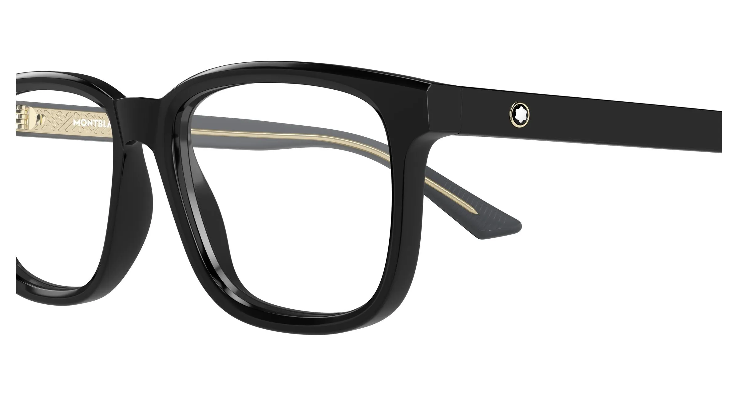 Montblanc MB0452O 001 Montature da vista Acetato Nero Trasparente Squadrata - immagine 3