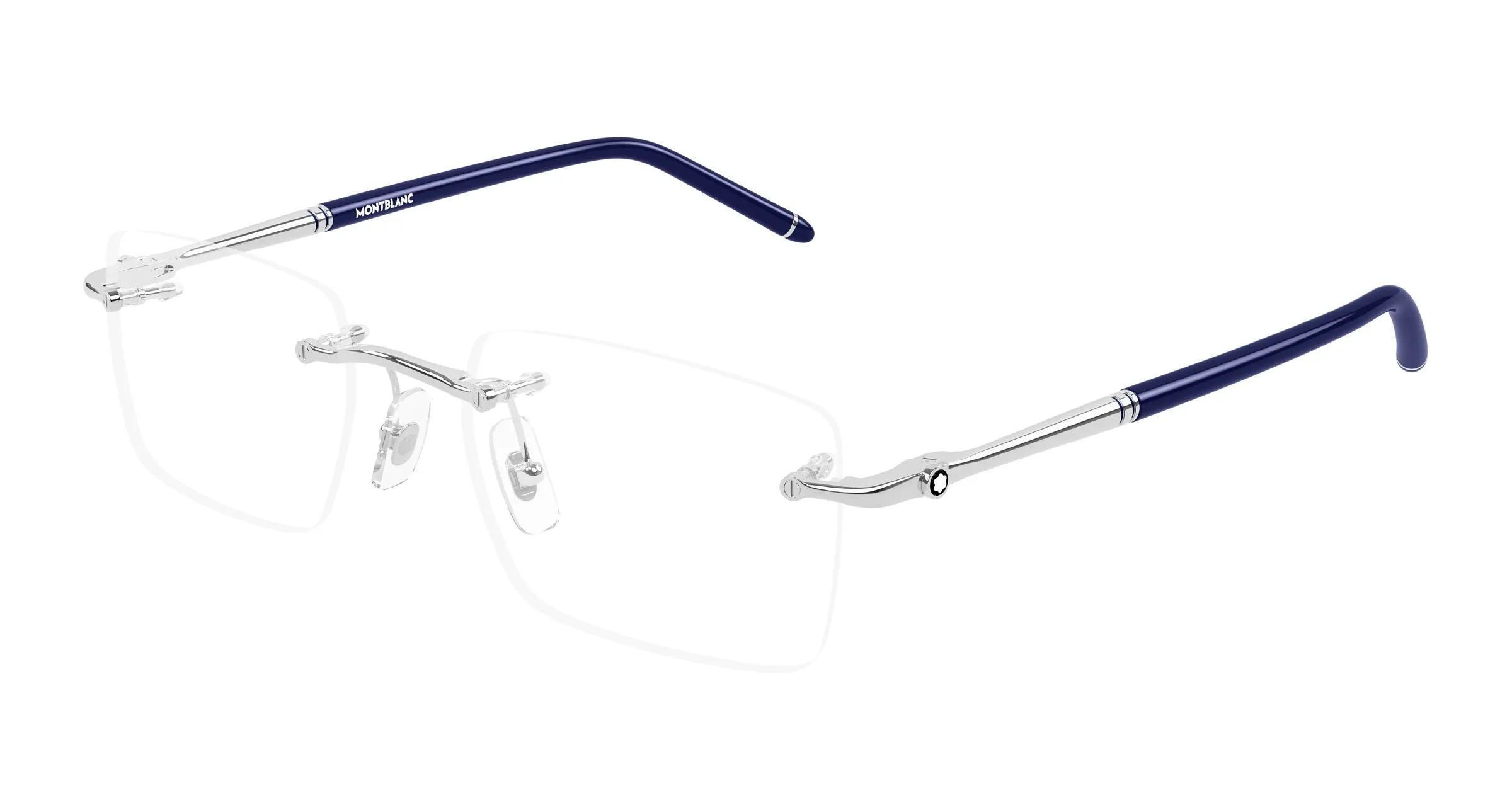 Montblanc MB0444O 003 Montature da vista Metallo Argento Trasparente Squadrata - immagine 1