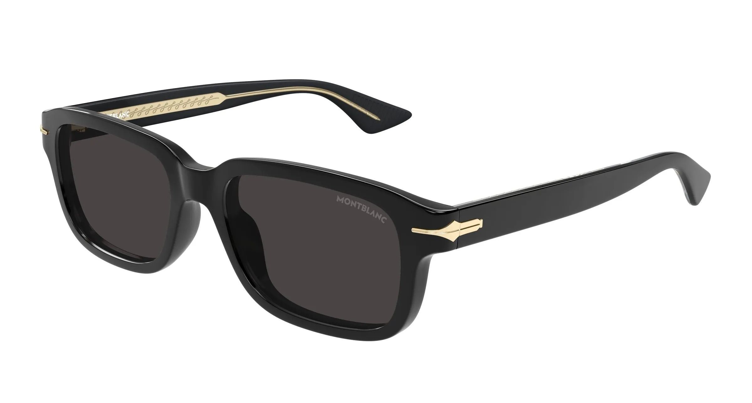 Montblanc MB0436S 001 Occhiali da sole Acetato Nero Grigio Squadrata - immagine 1