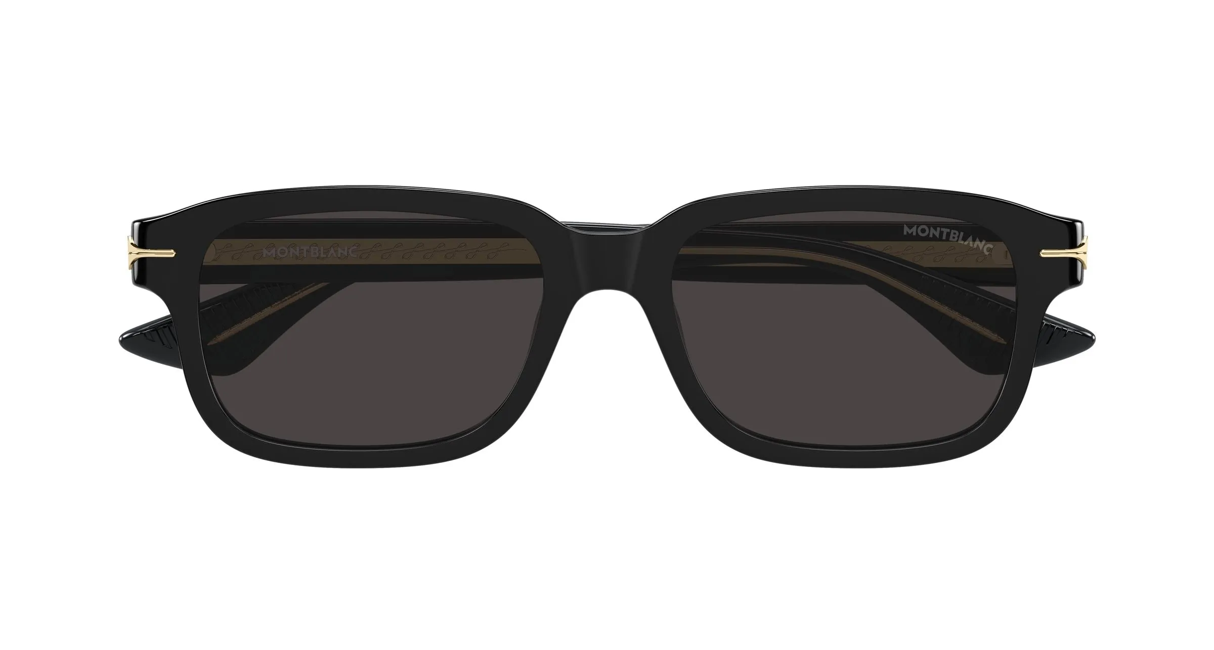 Montblanc MB0436S 001 Occhiali da sole Acetato Nero Grigio Squadrata - immagine 2