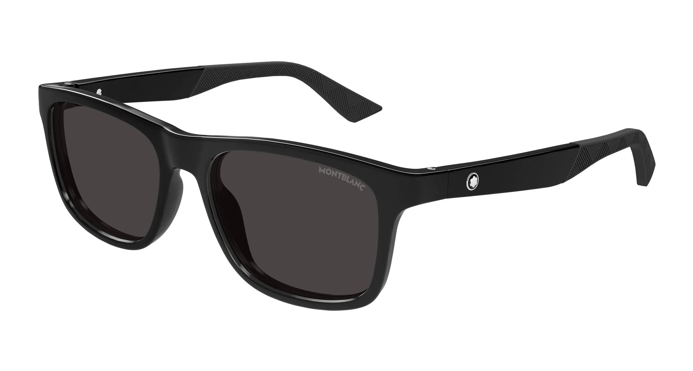 Montblanc MB0432S 001 Occhiali da sole Iniettato Nero Grigio Squadrata - immagine 1