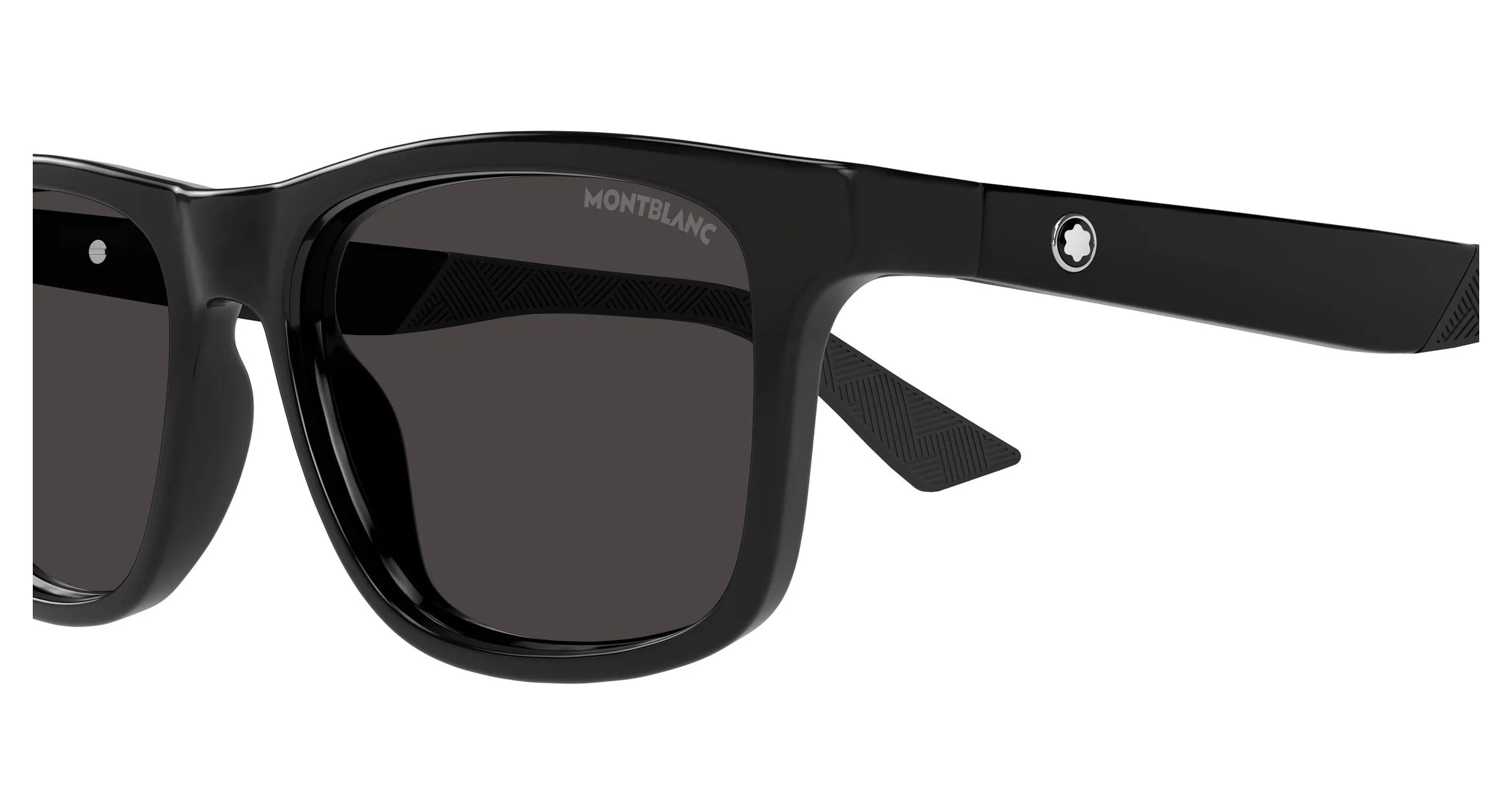 Montblanc MB0432S 001 Occhiali da sole Iniettato Nero Grigio Squadrata - immagine 3