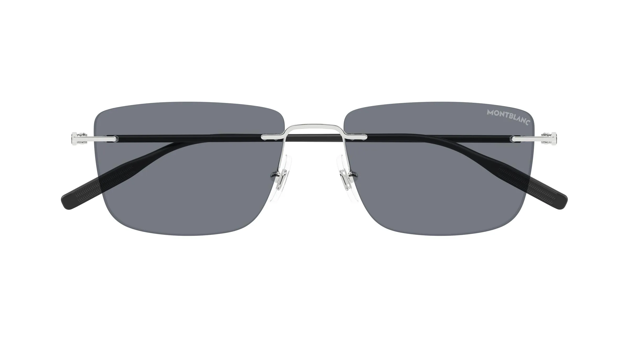Montblanc MB0429S 002 Occhiali da sole Metallo Argento Grigio Squadrata - immagine 2