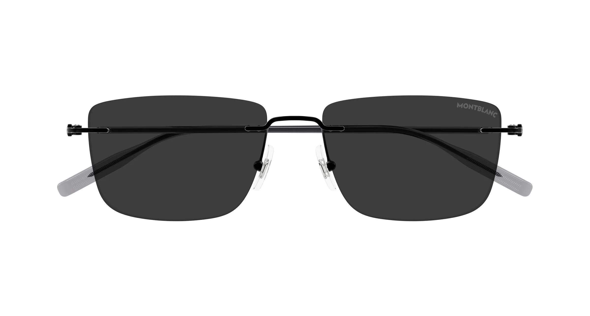 Montblanc MB0429S 001 Occhiali da sole Metallo Nero Grigio Squadrata - immagine 2