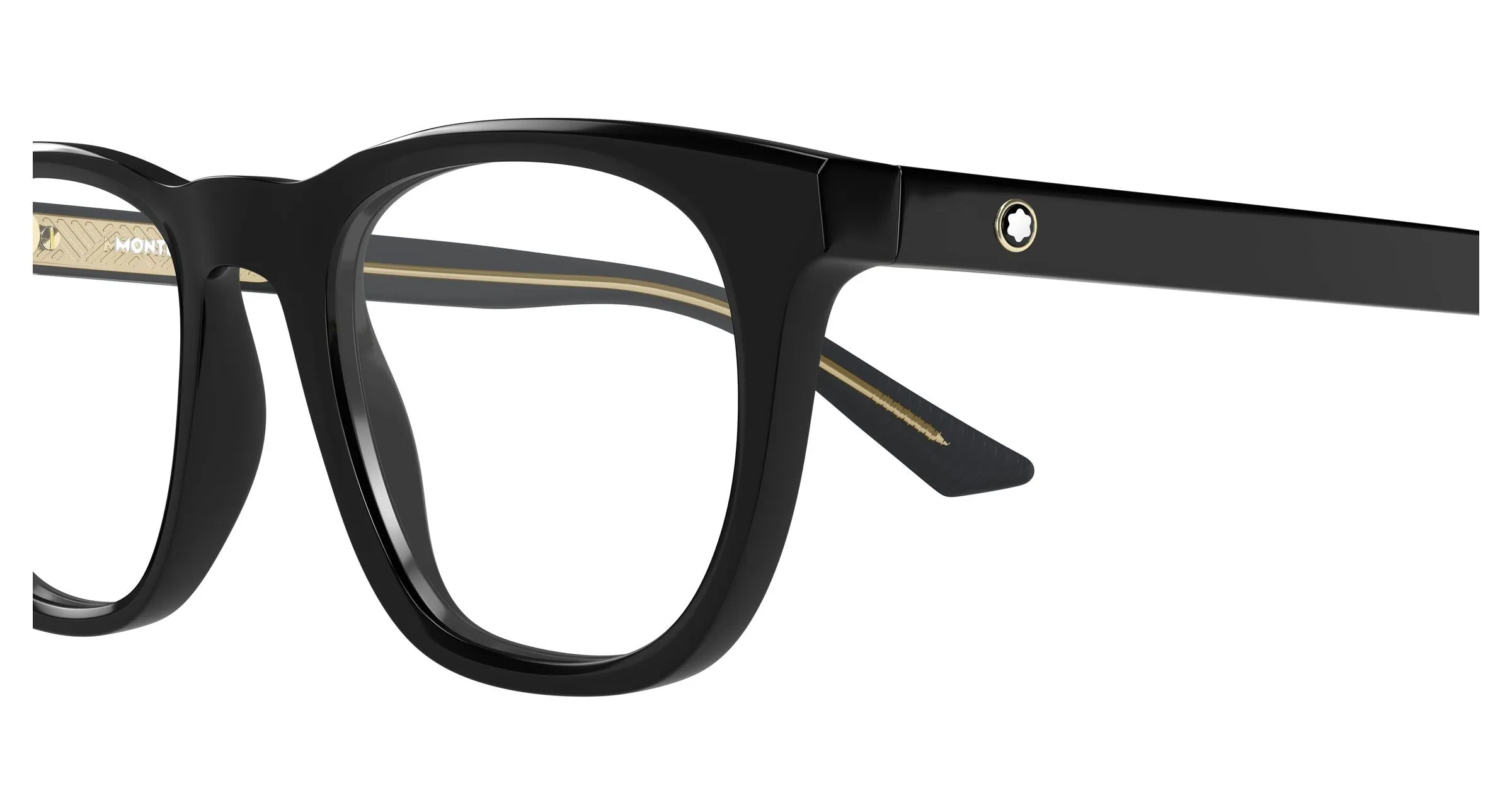 Montblanc MB0422O 001 Montature da vista Acetato Nero Trasparente Squadrata - immagine 3
