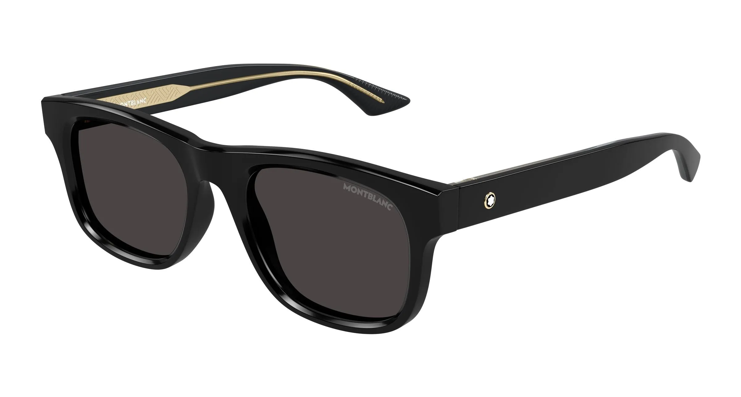 Montblanc MB0421S 001 Occhiali da sole Acetato Nero Grigio Squadrata - immagine 1