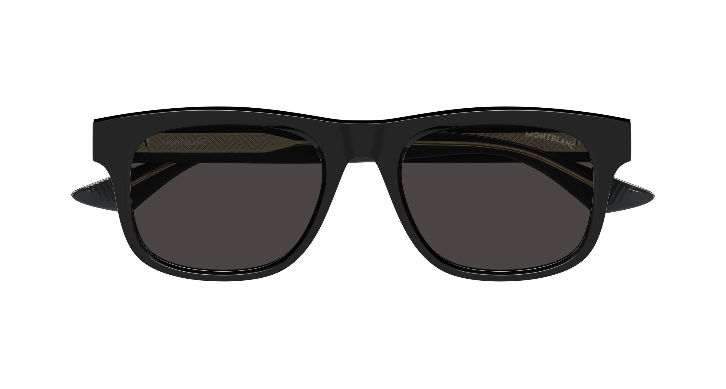 Montblanc MB0421S 001 Occhiali da sole Acetato Nero Grigio Squadrata - immagine 2