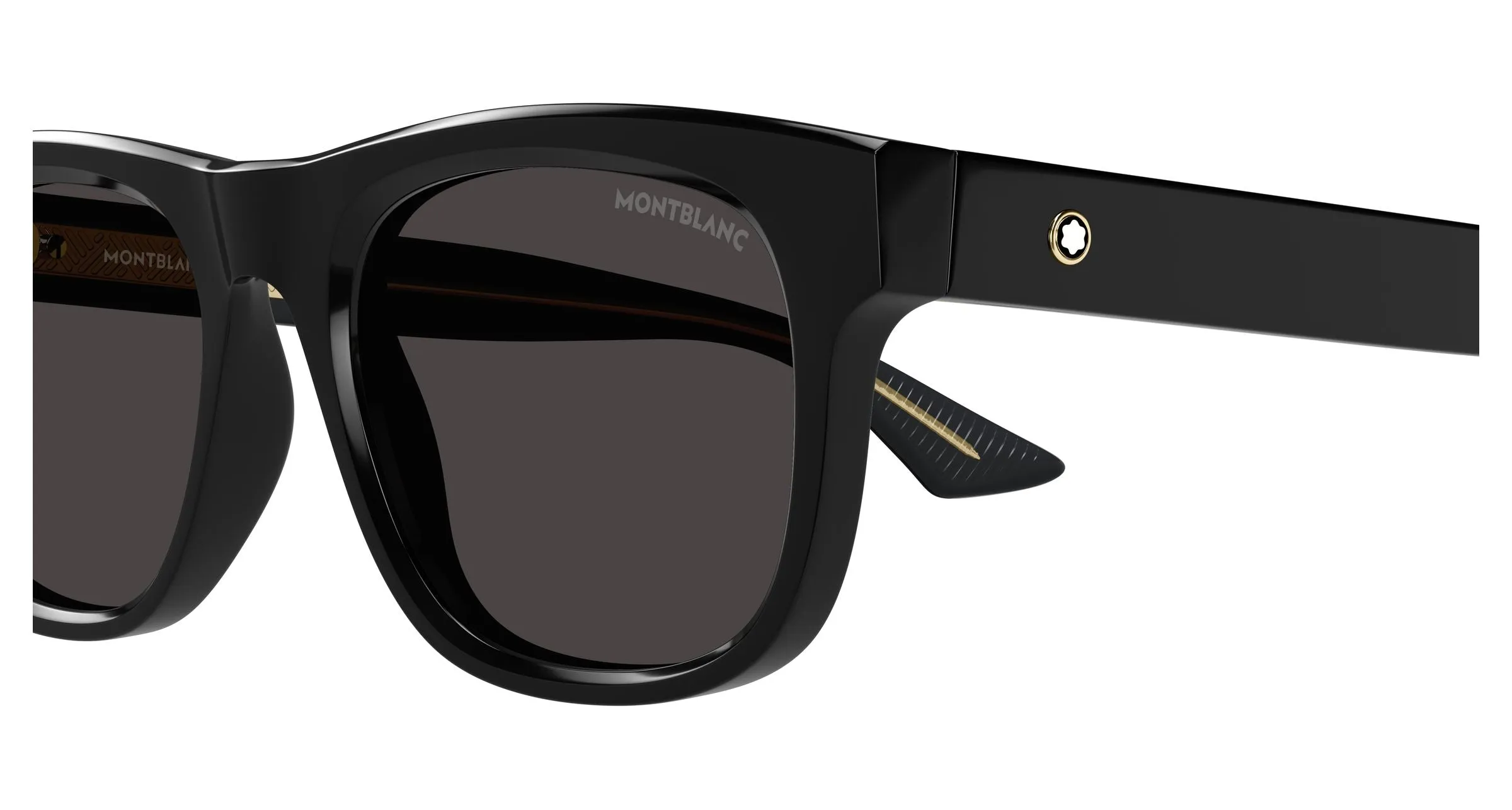 Montblanc MB0421S 001 Occhiali da sole Acetato Nero Grigio Squadrata - immagine 3