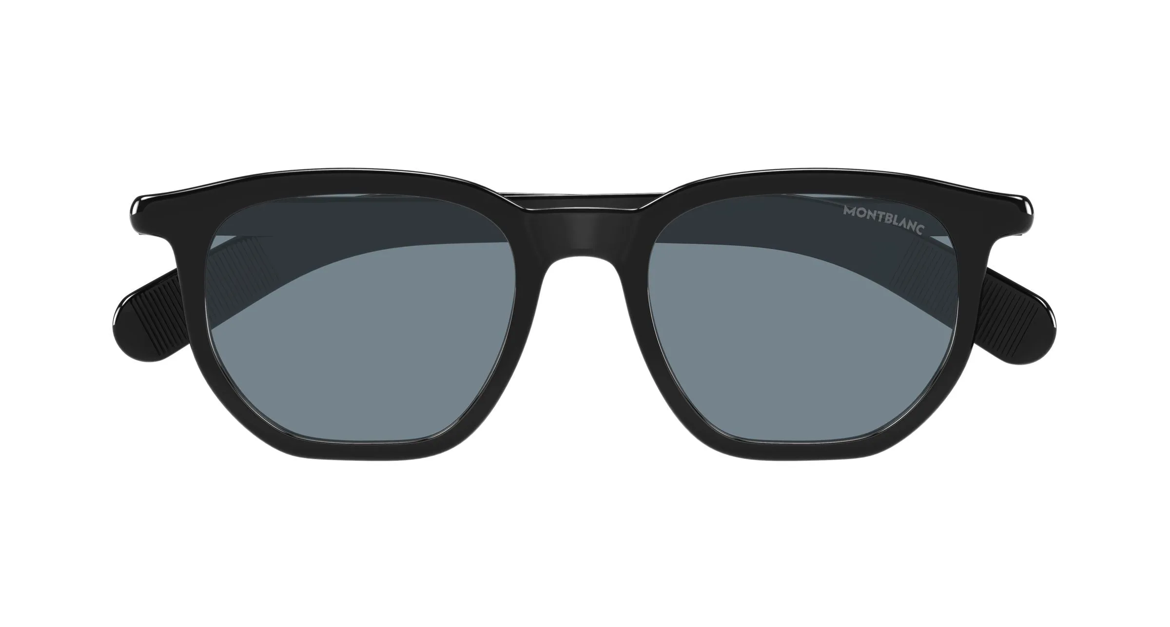 Montblanc MB0352S 008 Occhiali da sole Acetato Nero Blu Squadrata - immagine 2
