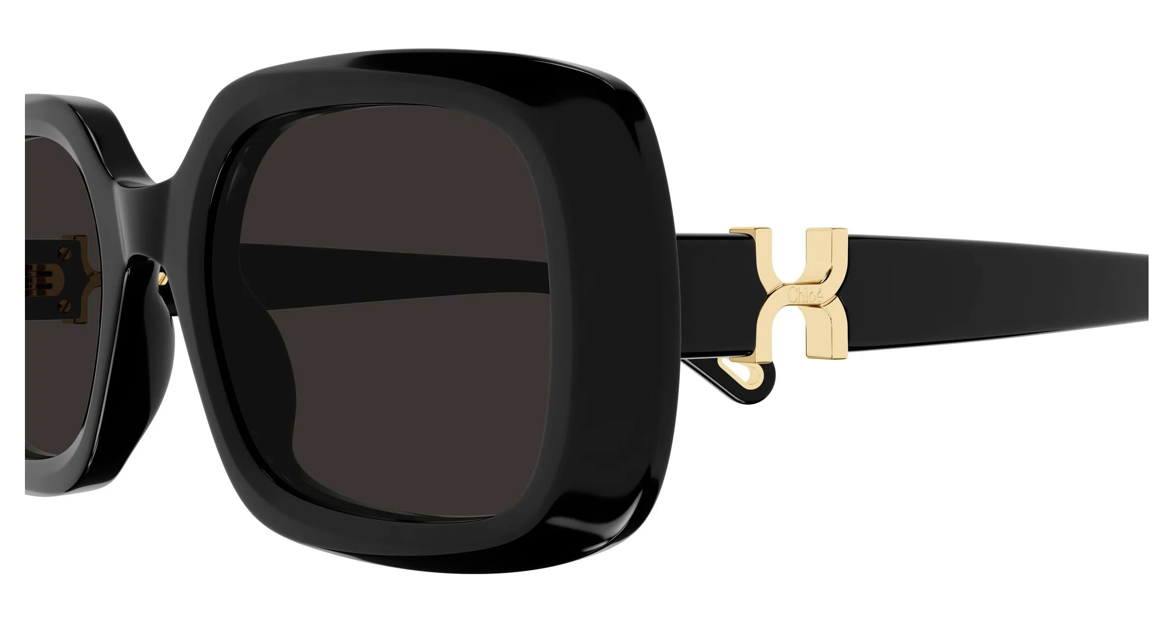 Chloé CH0333S 001 Occhiali da sole Acetato Nero Grigio Squadrata - immagine 3