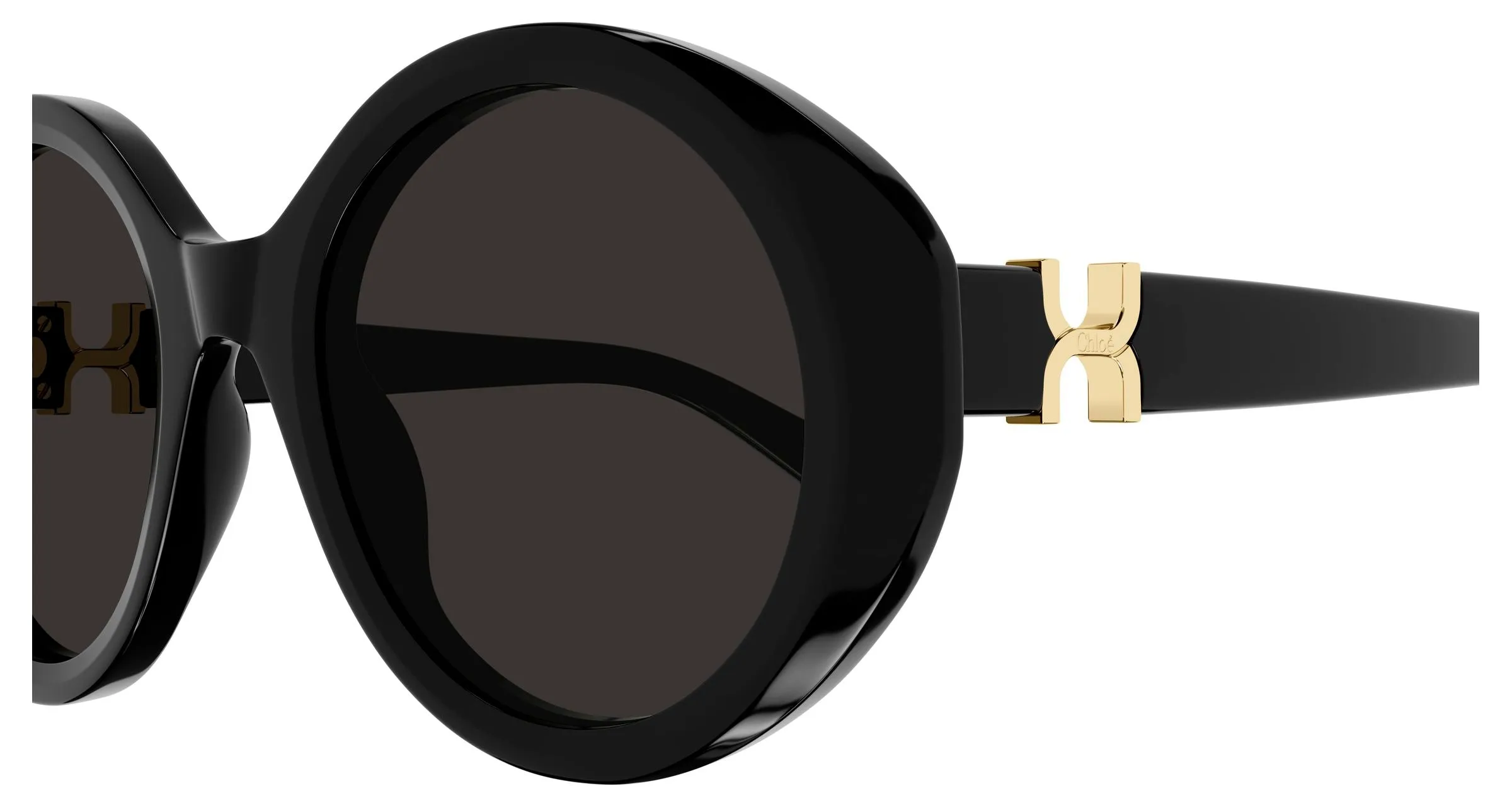 Chloé CH0332S 001 Occhiali da sole Acetato Nero Grigio Rotonda - immagine 3