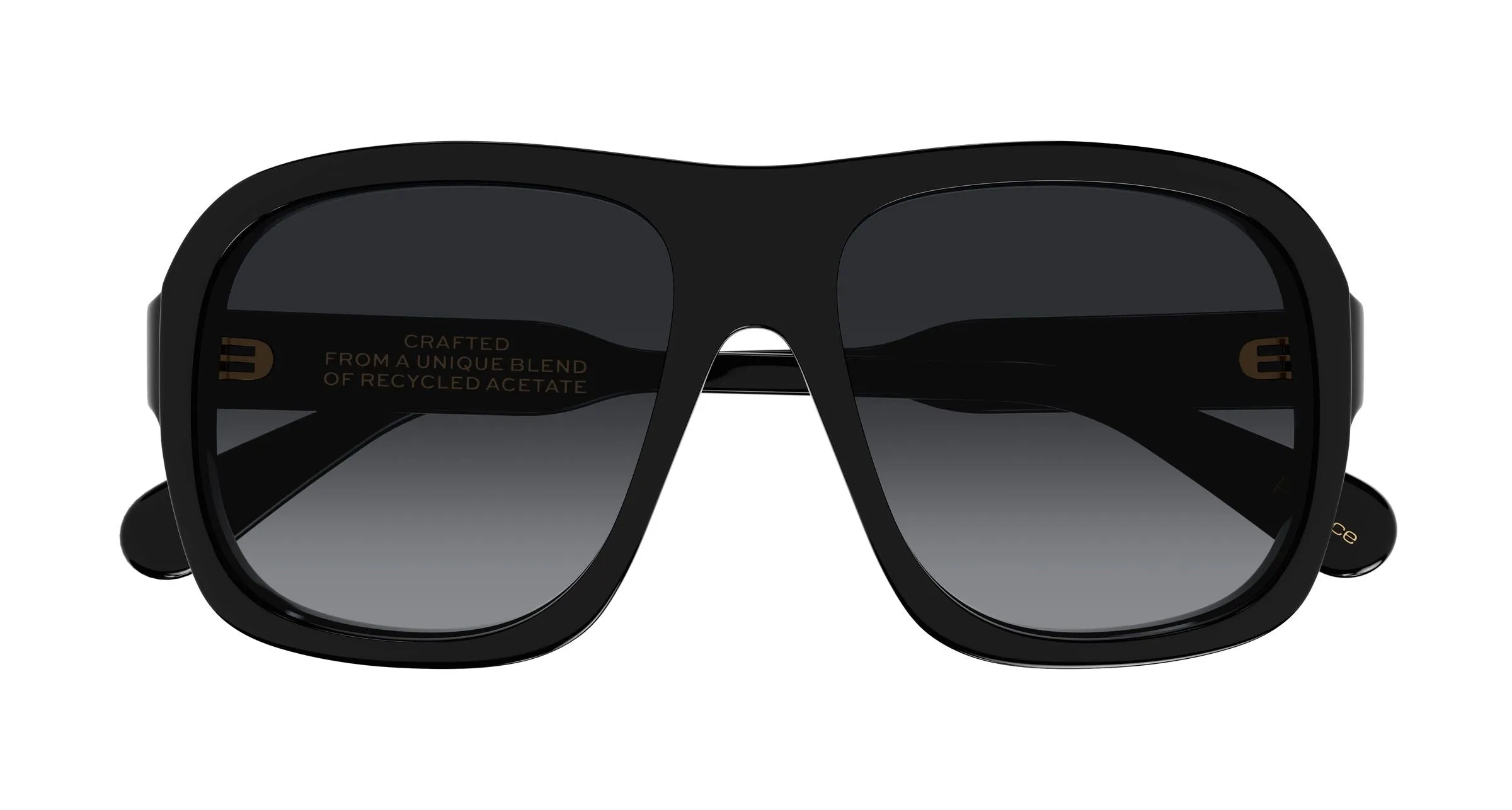 Chloé CH0331S 001 Occhiali da sole Acetato Nero Grigio Pilot - immagine 2