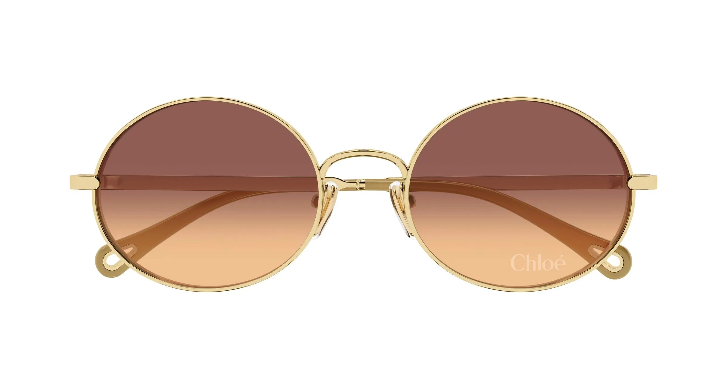 Chloé CH0326S 004 Occhiali da sole Metallo Oro Marrone Rotonda - immagine 2