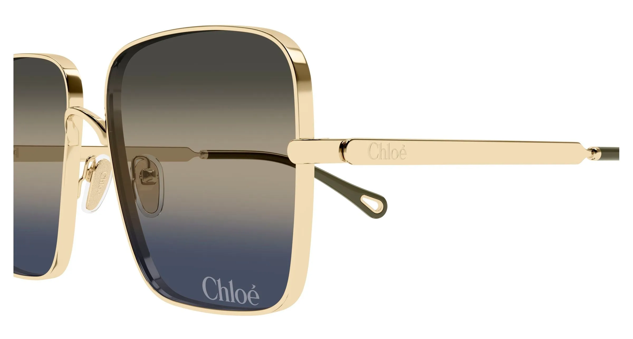 Chloé CH0324S 002 Occhiali da sole Metallo Oro Blu Squadrata - immagine 3