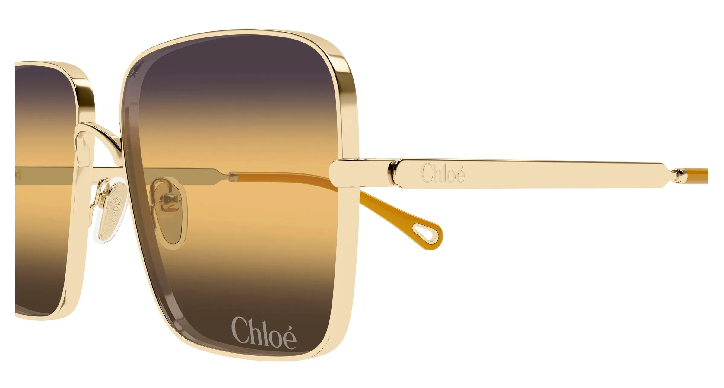 Chloé CH0324S 001 Occhiali da sole Metallo Oro Squadrata Sfumato - immagine 3