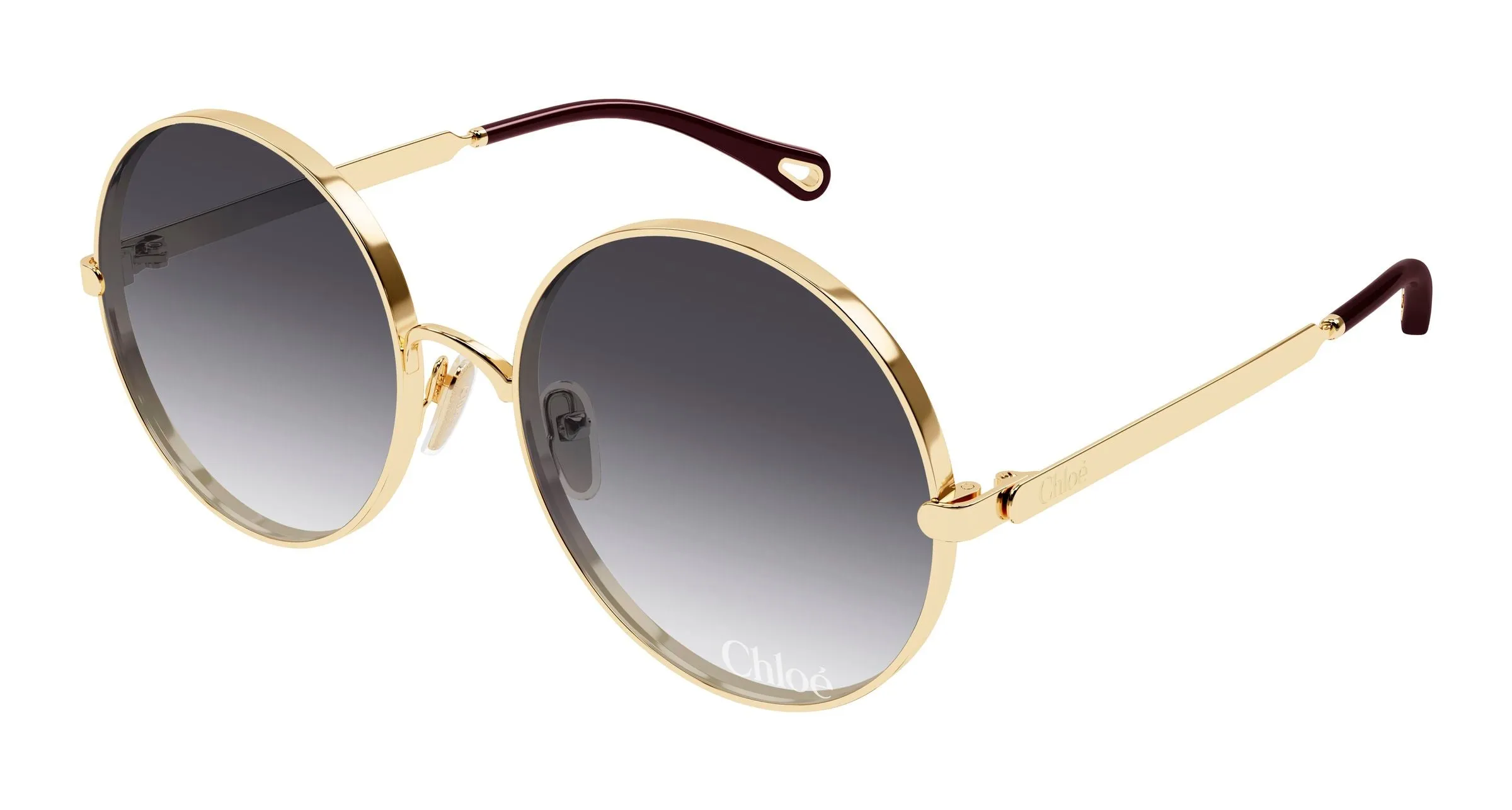 Chloé CH0321S 005 Occhiali da sole Metallo Oro Grigio Rotonda - immagine 1