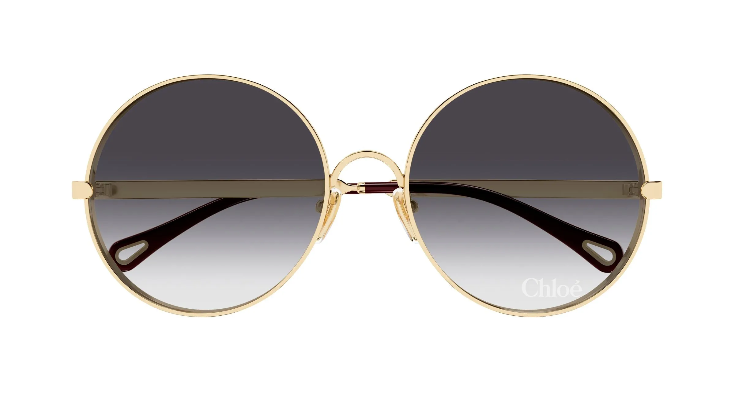 Chloé CH0321S 005 Occhiali da sole Metallo Oro Grigio Rotonda - immagine 2