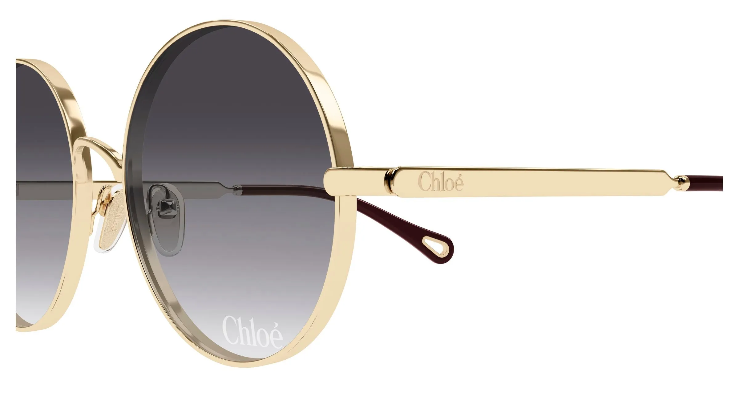 Chloé CH0321S 005 Occhiali da sole Metallo Oro Grigio Rotonda - immagine 3