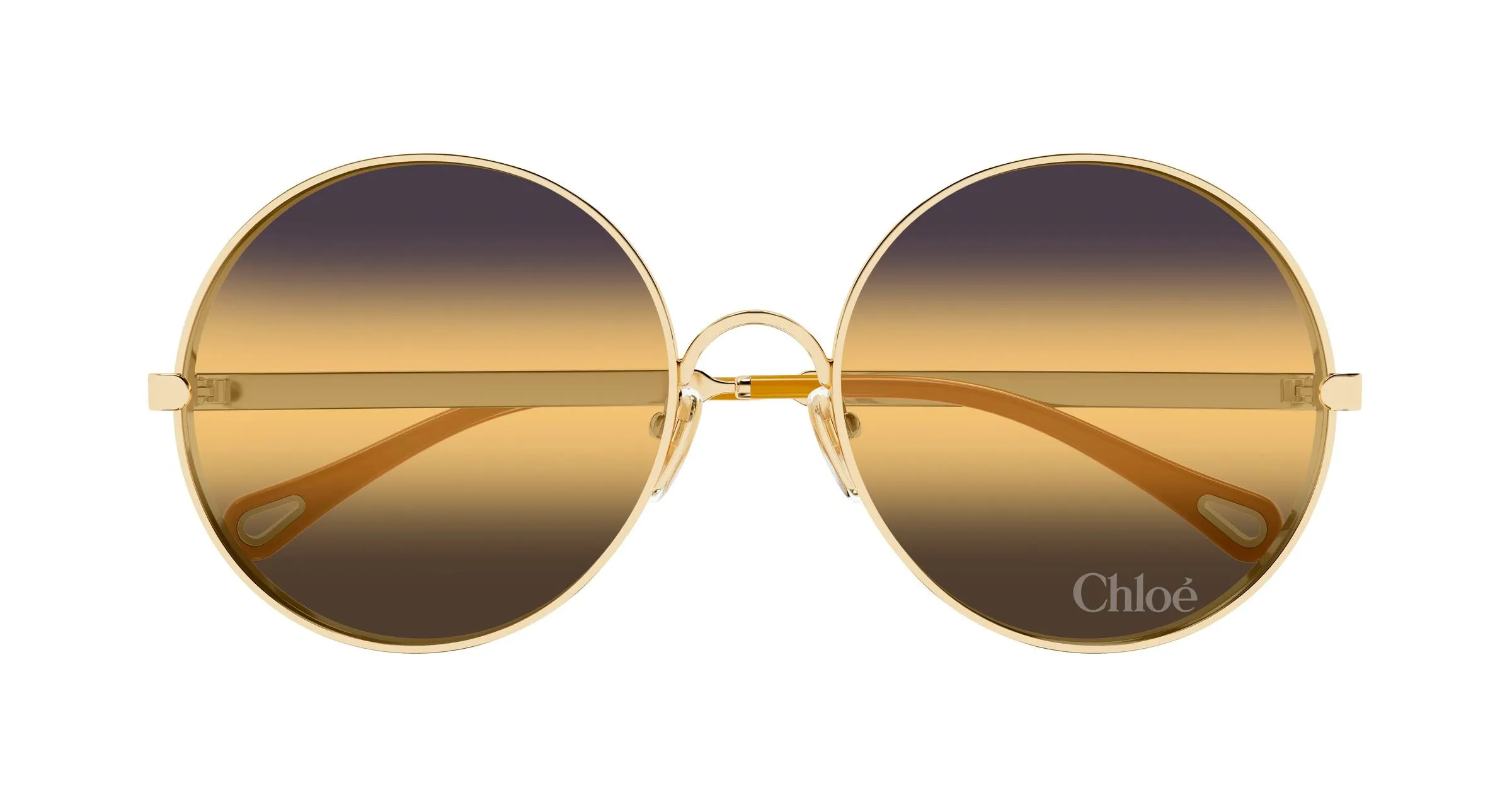 Chloé CH0321S 001 Occhiali da sole Metallo Oro Rotonda Sfumato - immagine 2