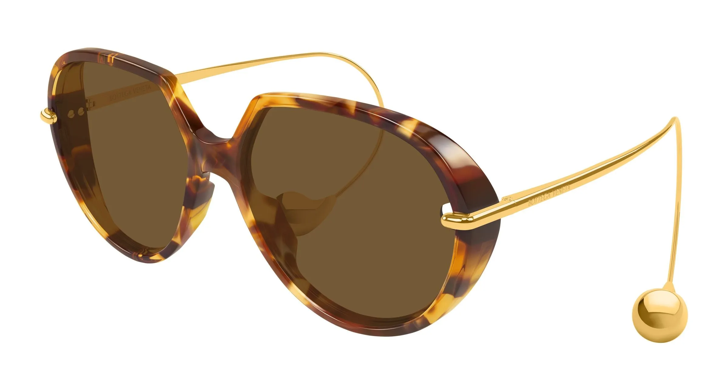 Bottega Veneta BV1436S 002 Occhiali da sole Acetato Havana Marrone Geometrica - immagine 1