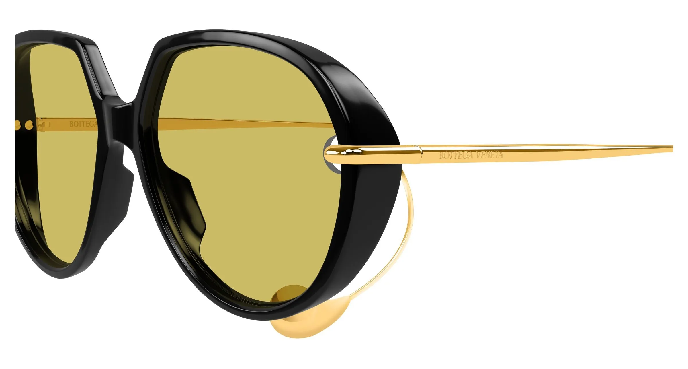 Bottega Veneta BV1436S 001 Occhiali da sole Acetato Nero Geometrica - immagine 3