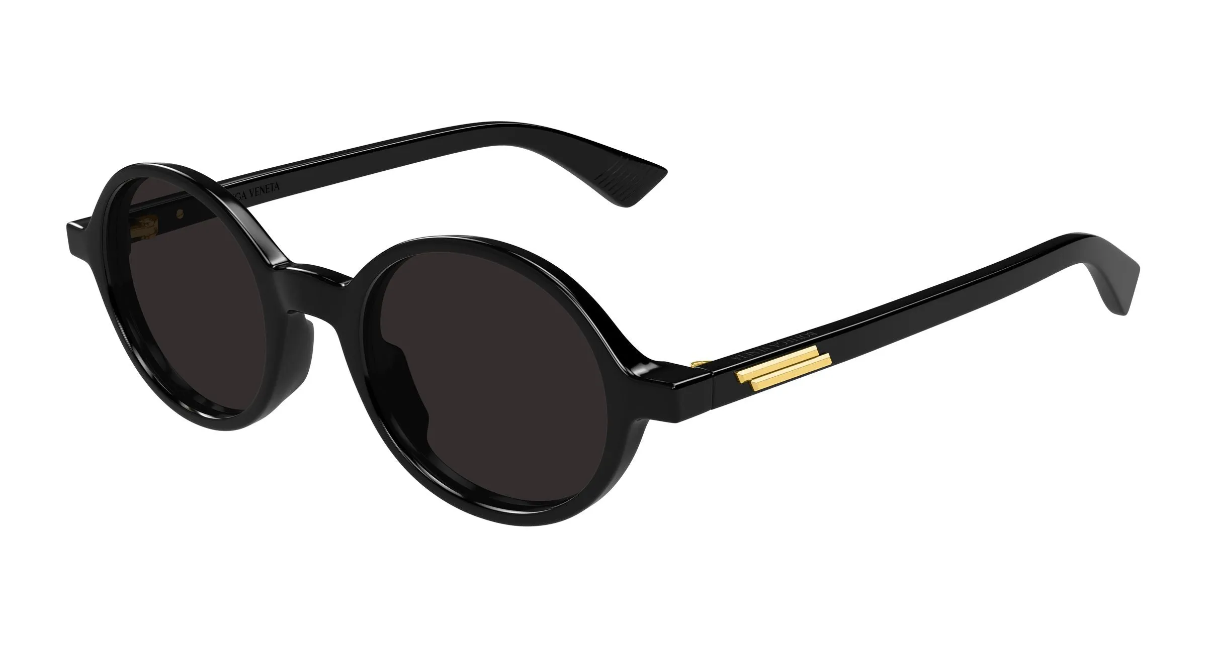 Bottega Veneta BV1430S 001 Occhiali da sole Acetato Nero Grigio Rotonda - immagine 1