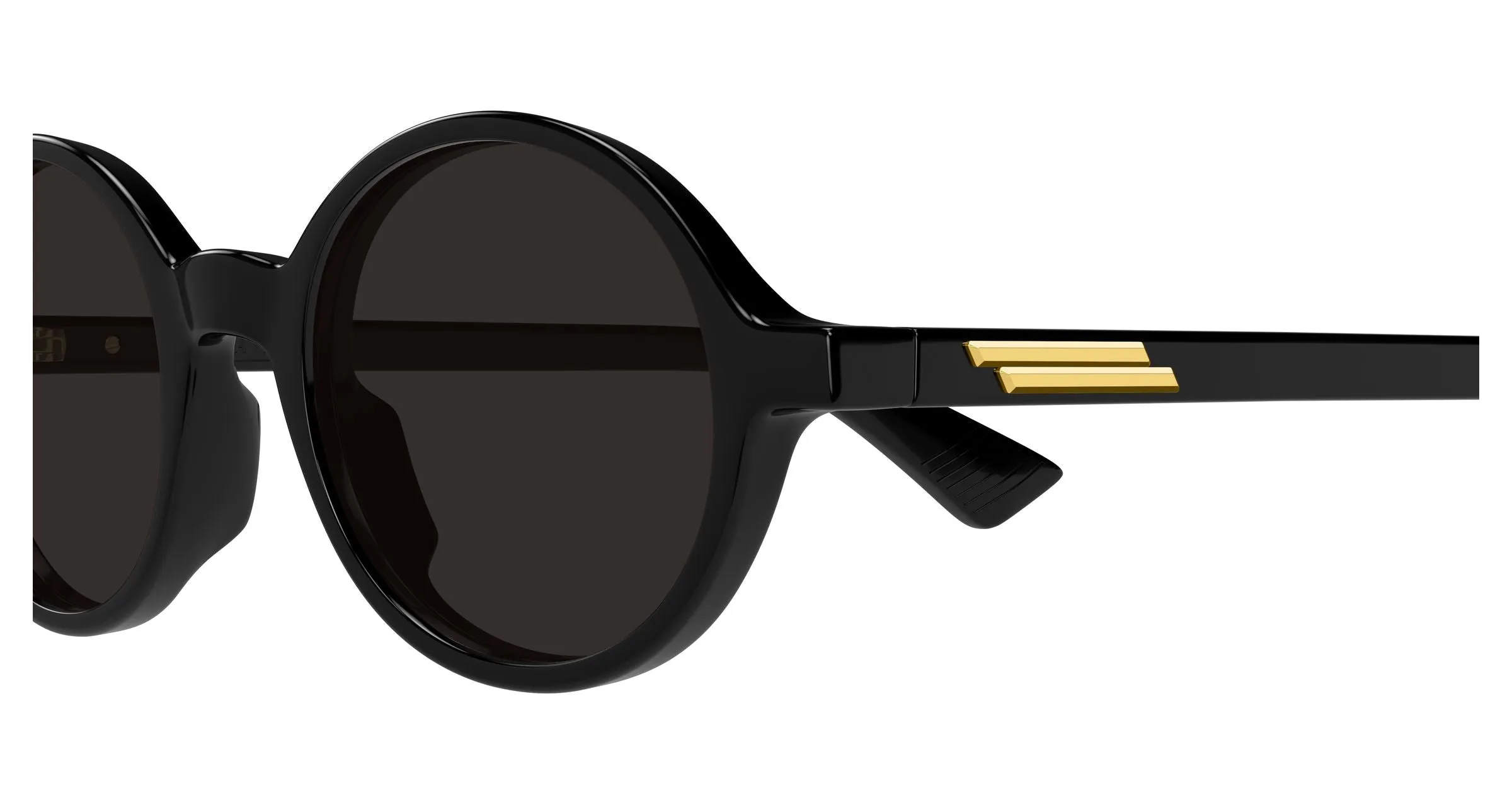 Bottega Veneta BV1430S 001 Occhiali da sole Acetato Nero Grigio Rotonda - immagine 3