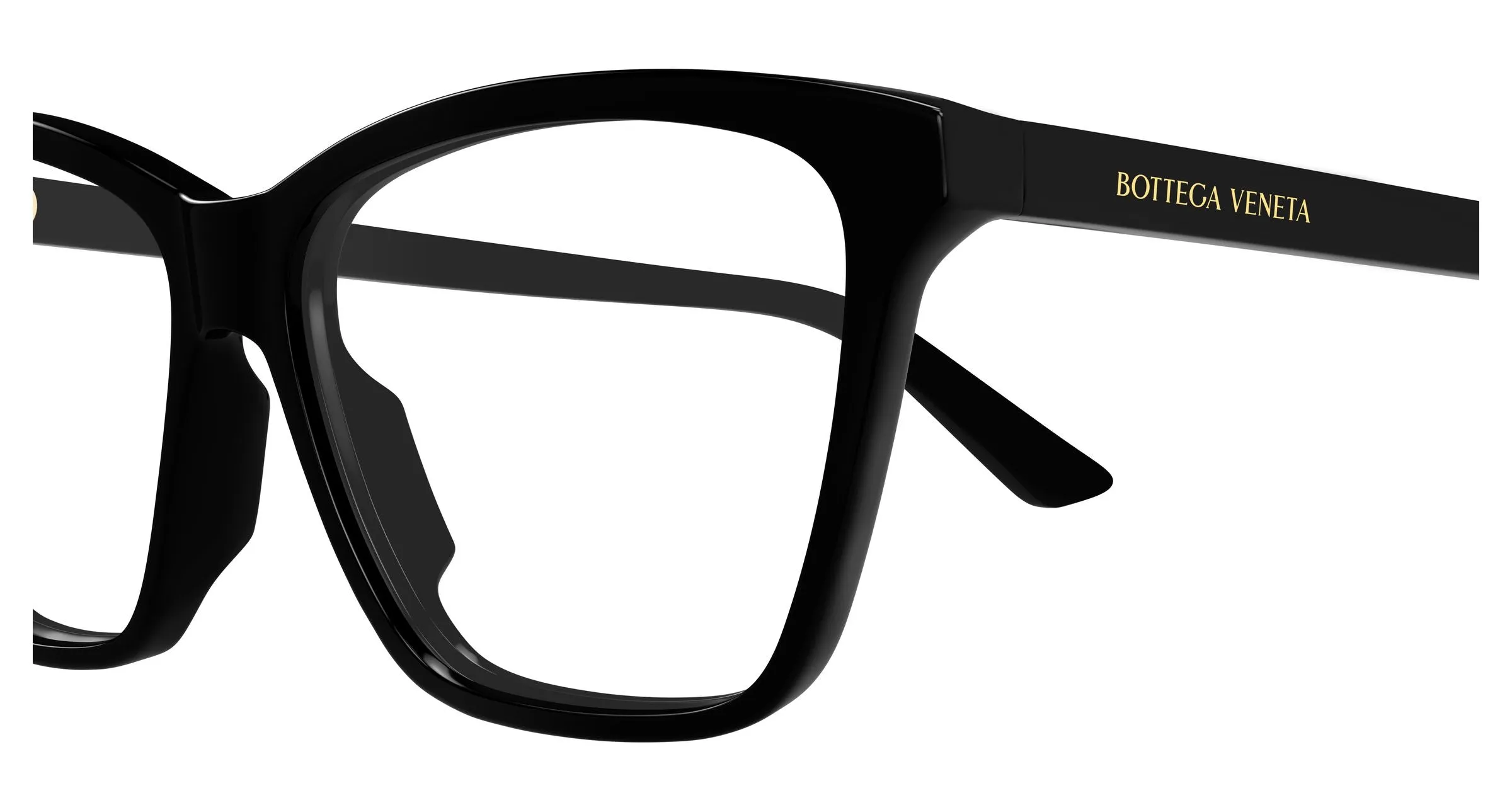 Bottega Veneta BV1421O 001 Montature da vista Acetato Nero Trasparente Farfalla - immagine 3